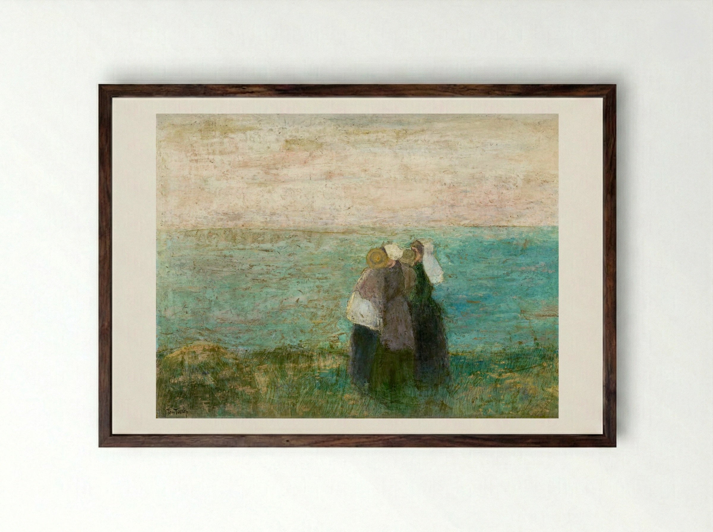 Women by the Sea - Jan Toorop - Framed Print Dark Wood