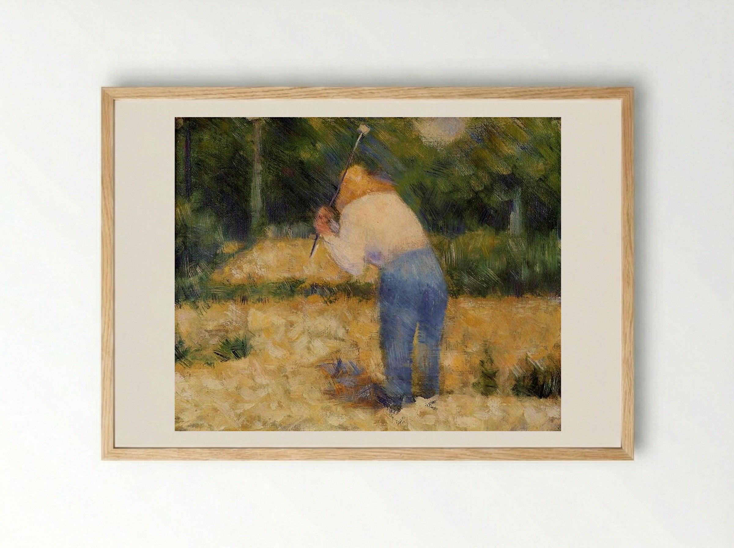 The Stone Breaker - Georges Seurat - Framed Print Wood