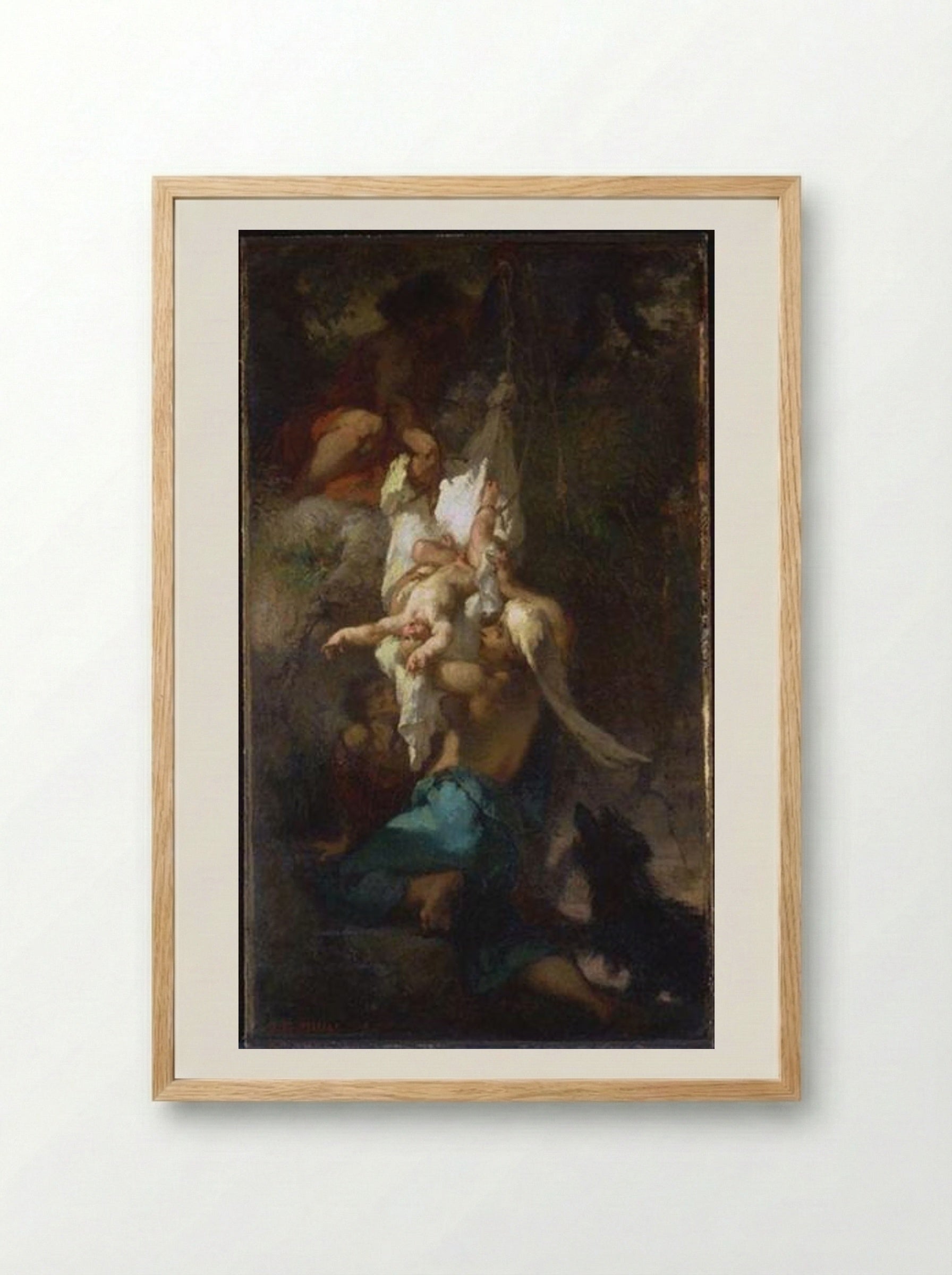 Oedipus Taken Down from the Tree - Jean-François Millet - Framed Print Wood