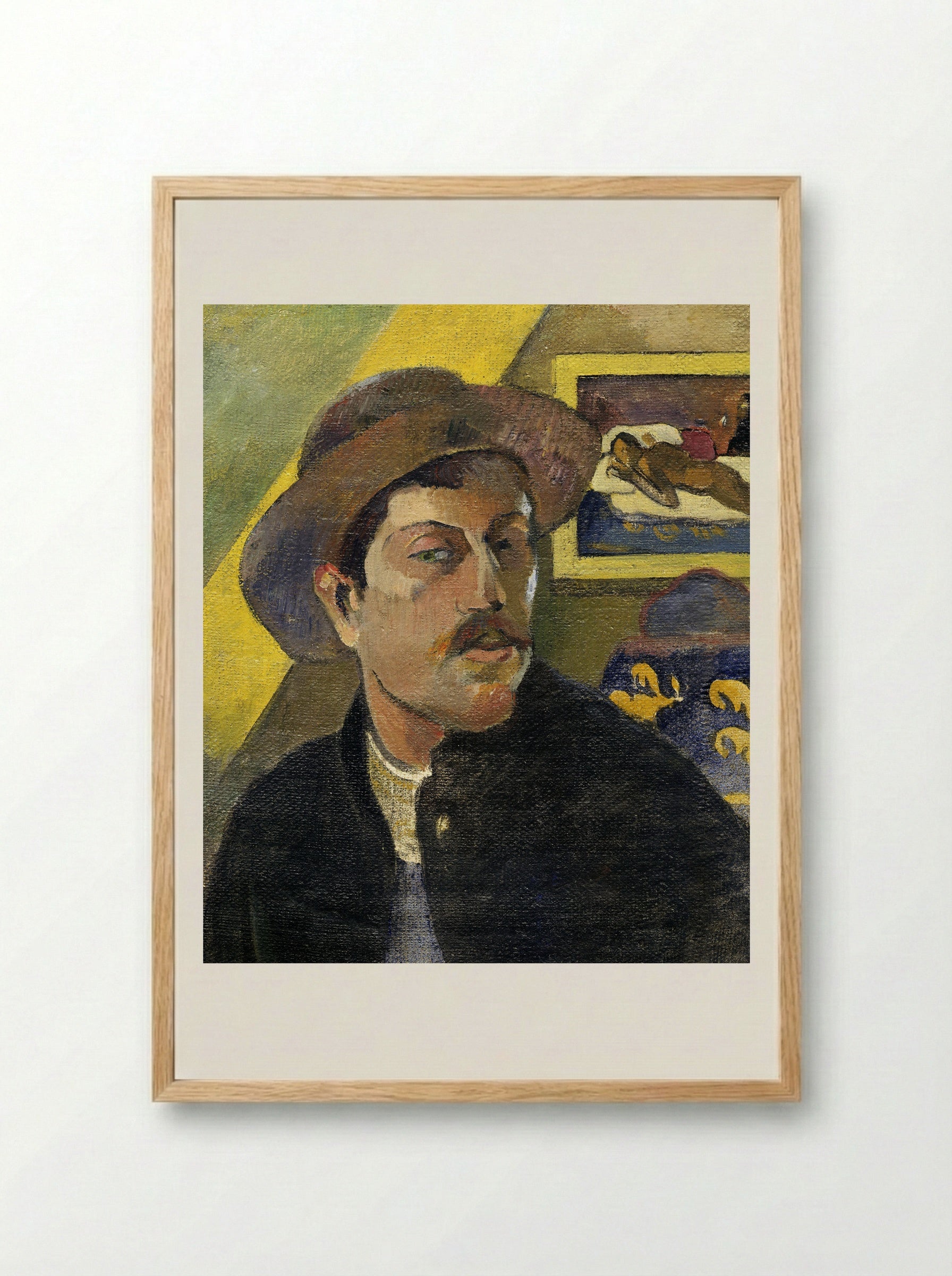 Self-Portrait in a Hat - Paul Gauguin - Framed Print Wood