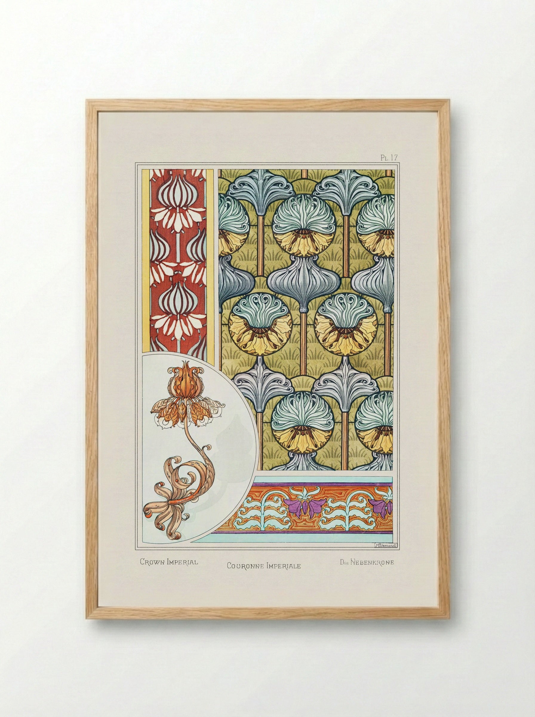 Couronne Impériale (Crown Imperial) from La Plante et ses Applications ornementales - Maurice Pillard Verneuil - Framed Print Wood