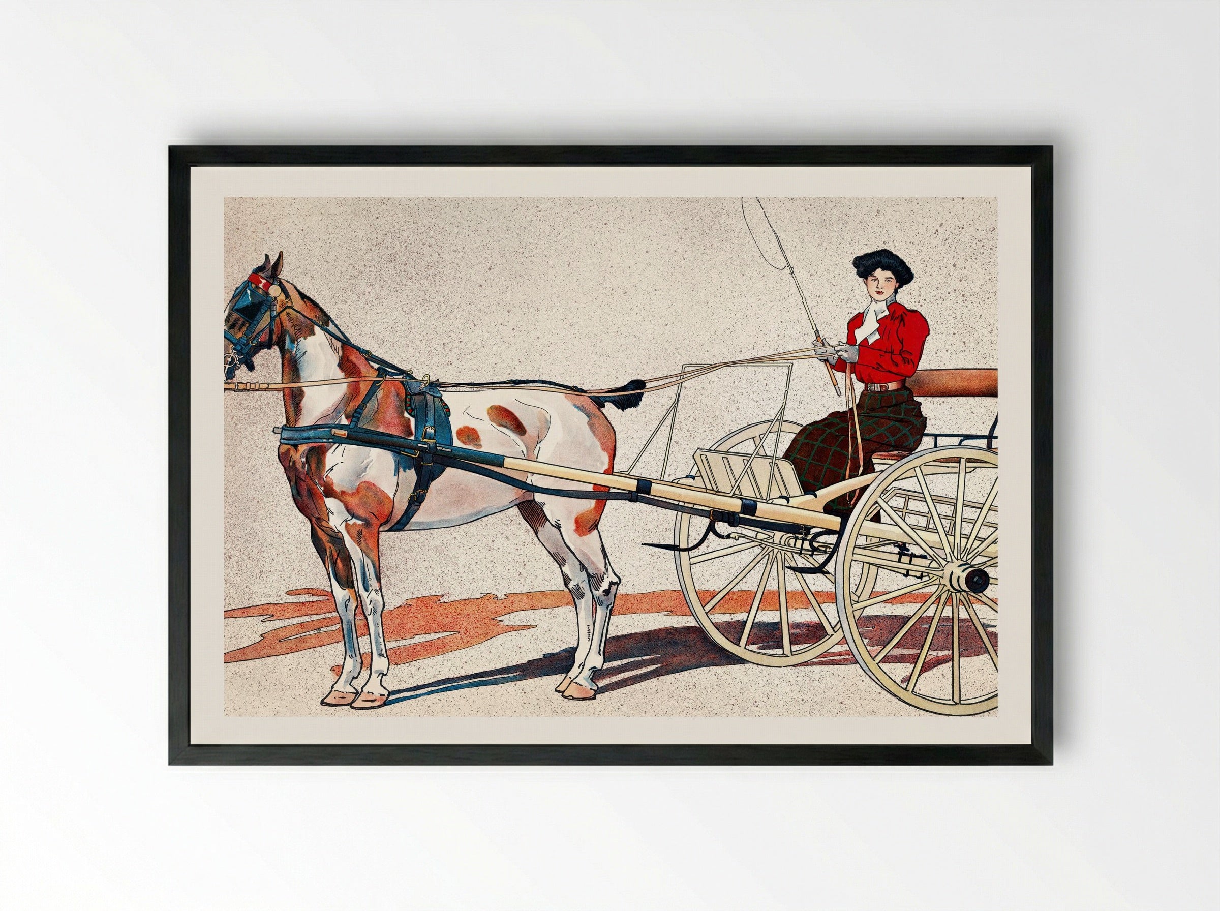 A Kentucky Breaking Cart - Edward Penfield - Framed Print Black