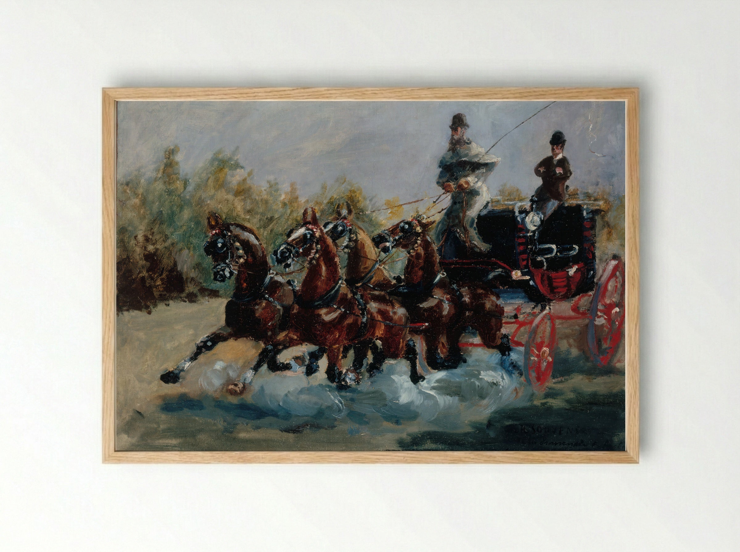Nice, Souvenir of the Promenade des Anglais - Henri de Toulouse-Lautrec - Framed Print Wood
