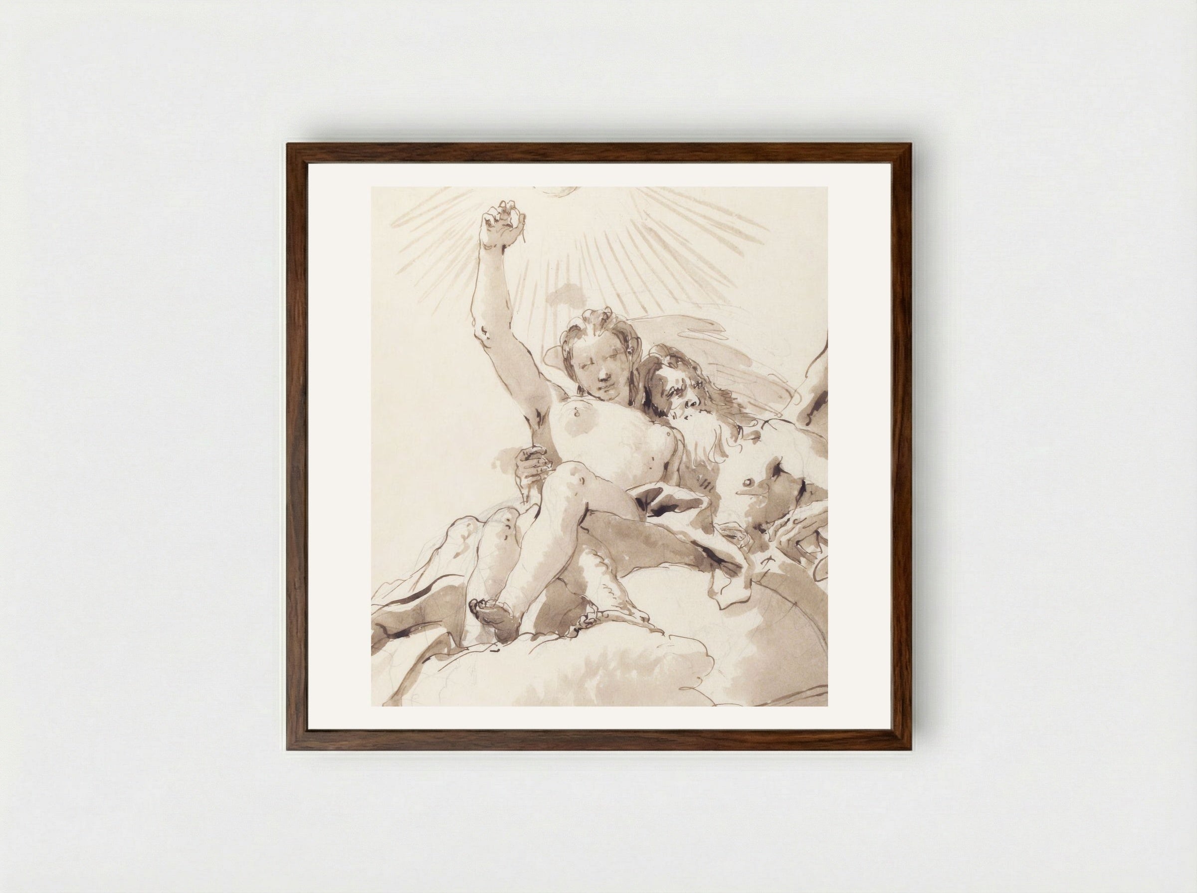 Time and Truth - Giovanni Battista Tiepolo - Framed Print Dark Wood