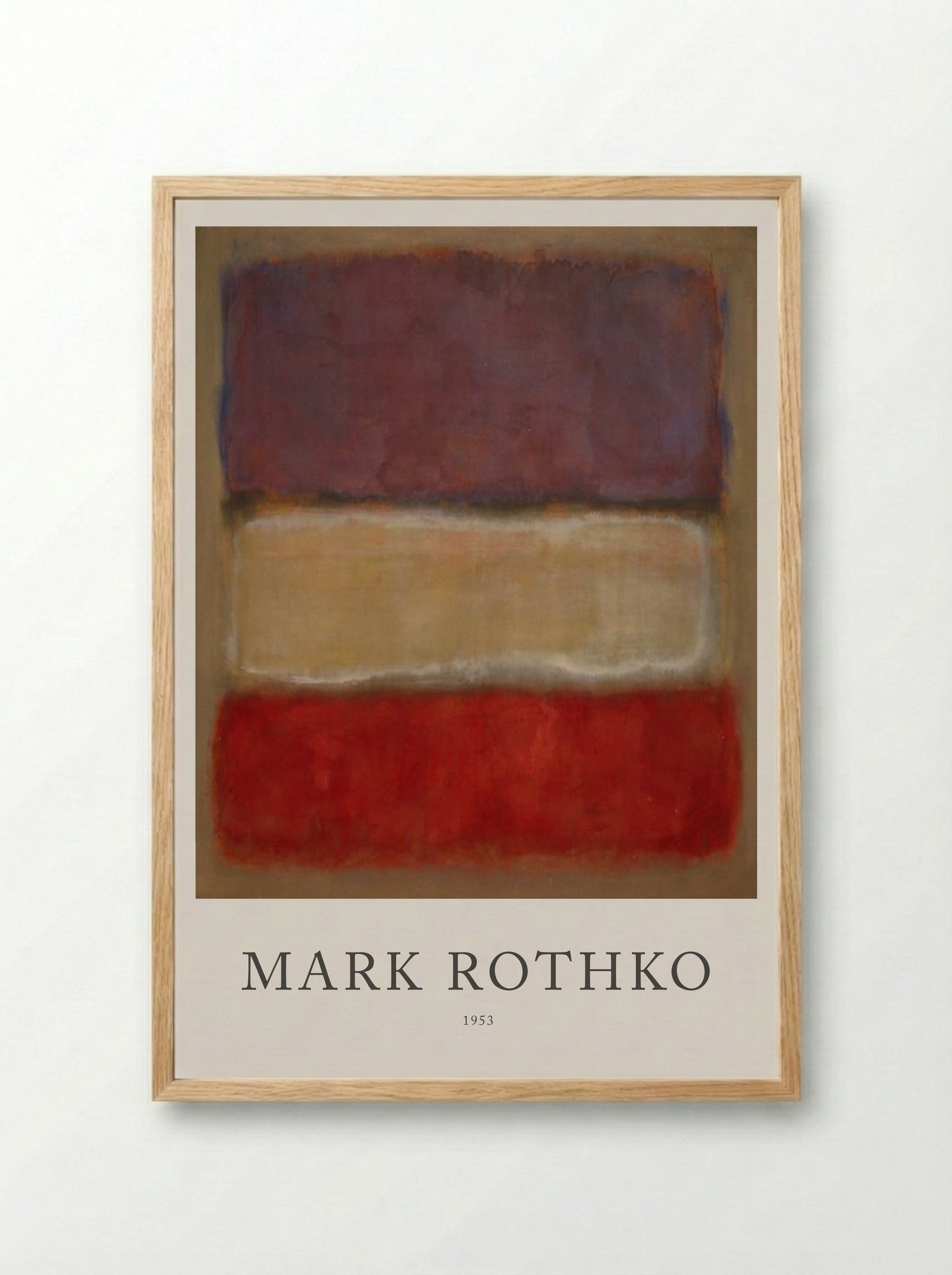 Untitled (Three Rectangles, Colour Field Painting) - Mark Rothko - Framed Print Wood