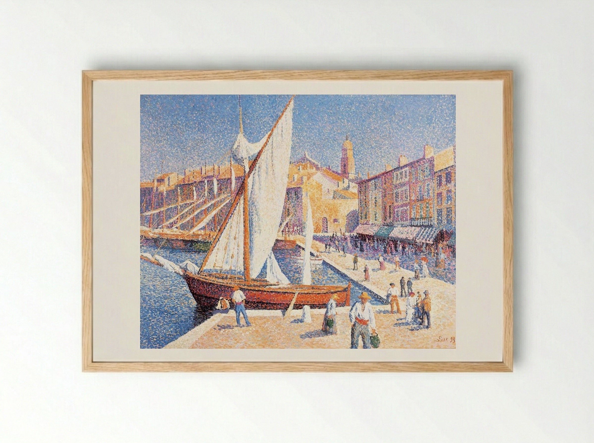 Le Port de Saint-Tropez - Maximilien Luce - Framed Print Wood