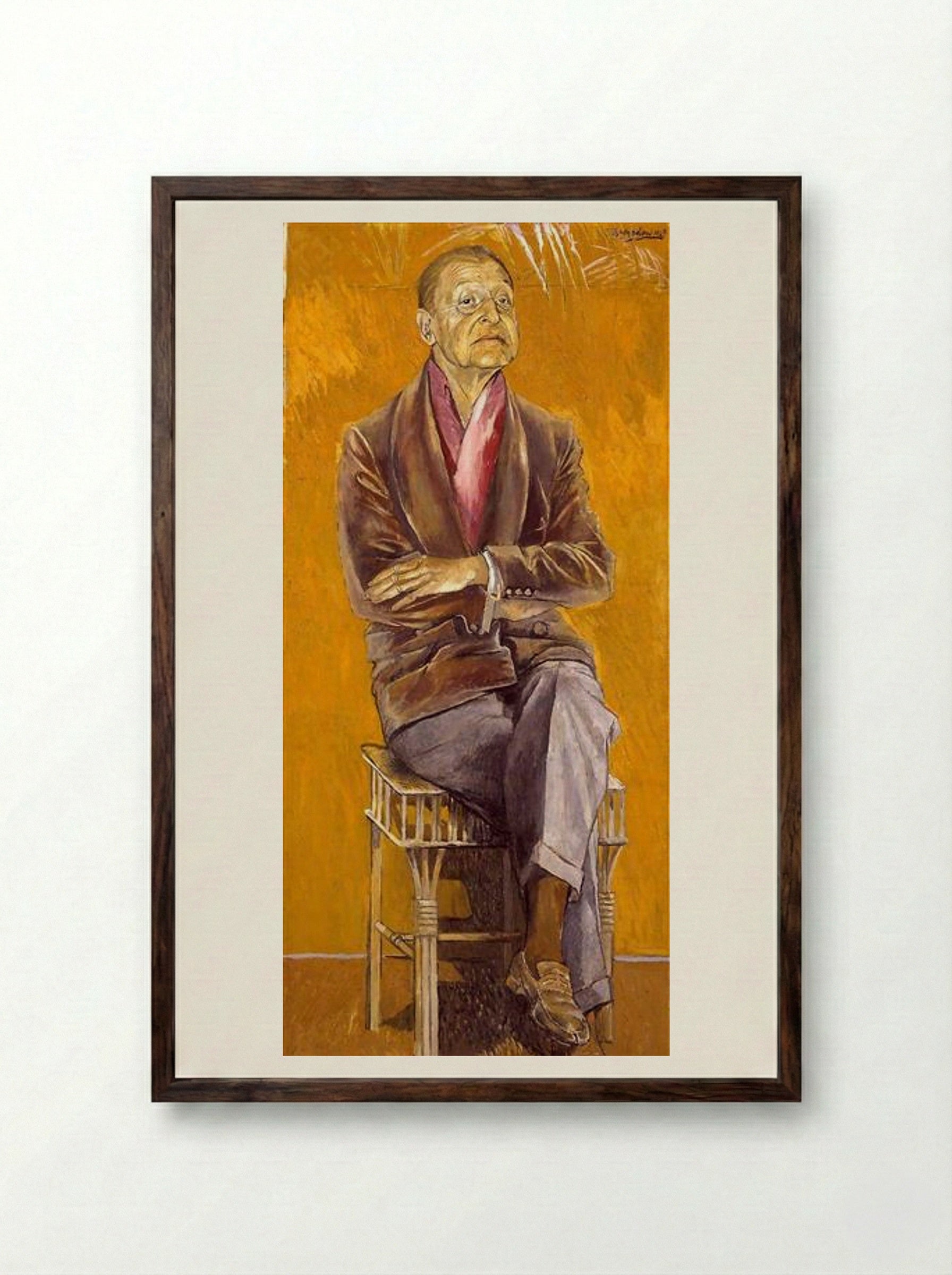 Portrait of Somerset Maugham - Graham Sutherland - Framed Print Dark Wood