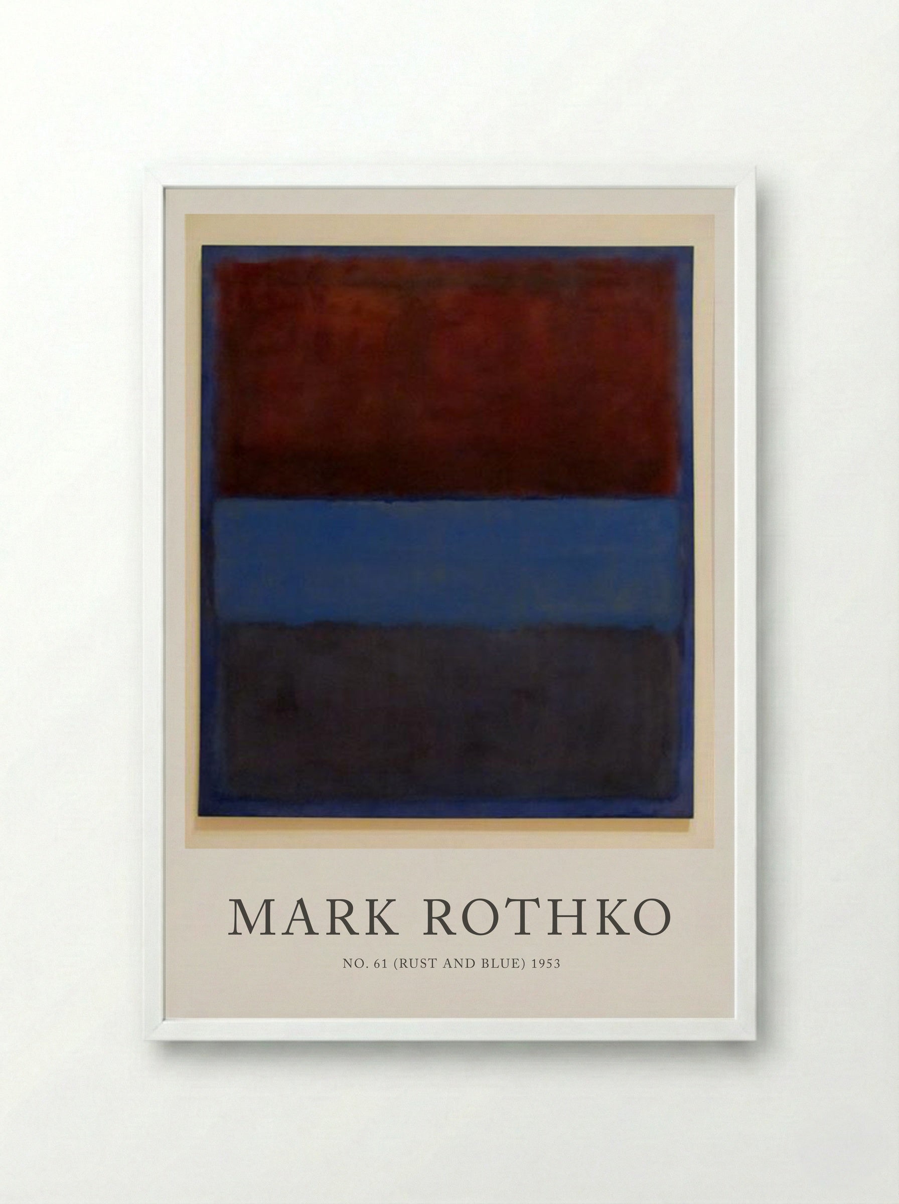 No. 61 (Rust and Blue) - Mark Rothko - Framed Print White