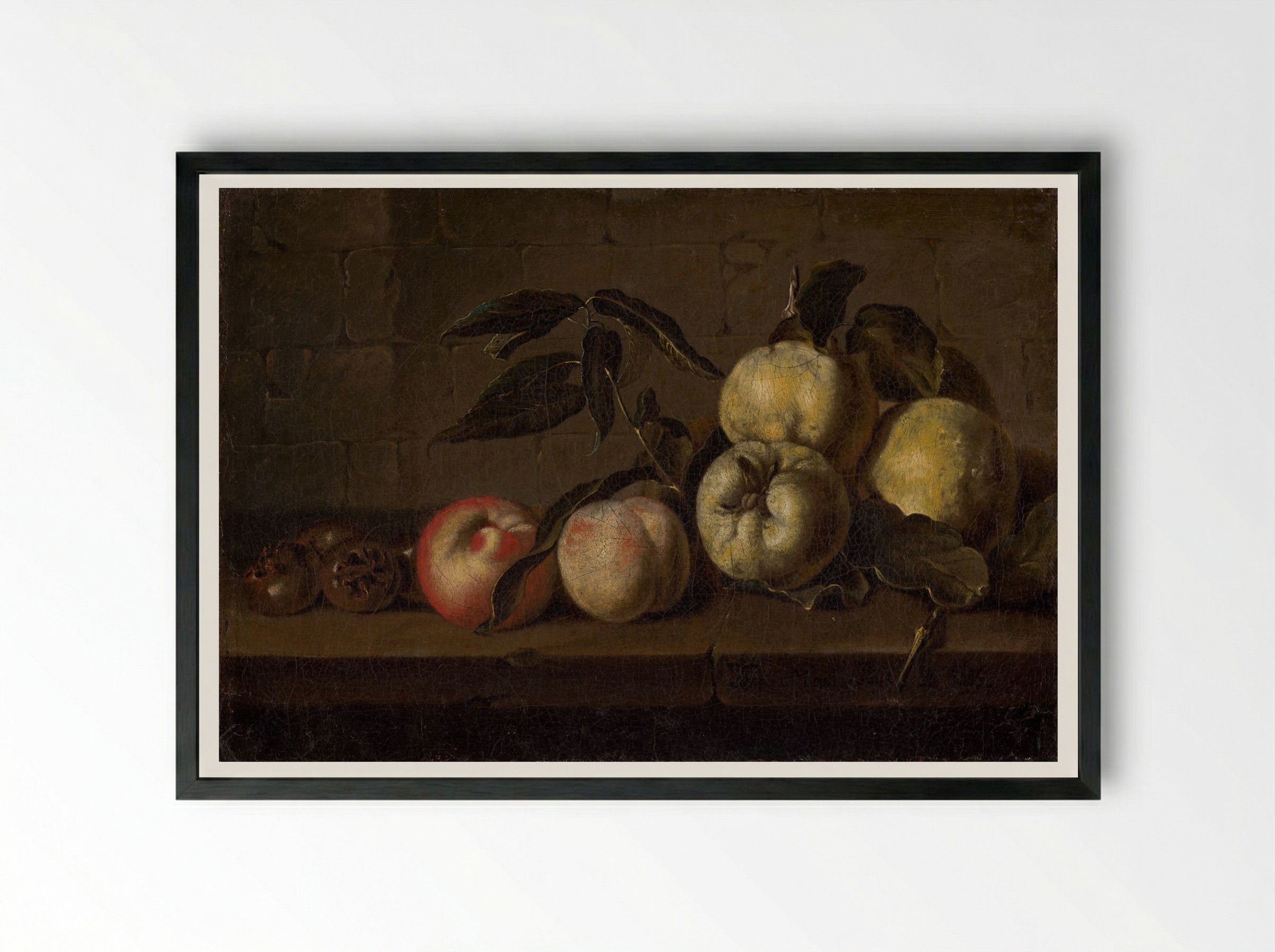 Still Life with Fruit - Fine Art Print - Framed Print Black