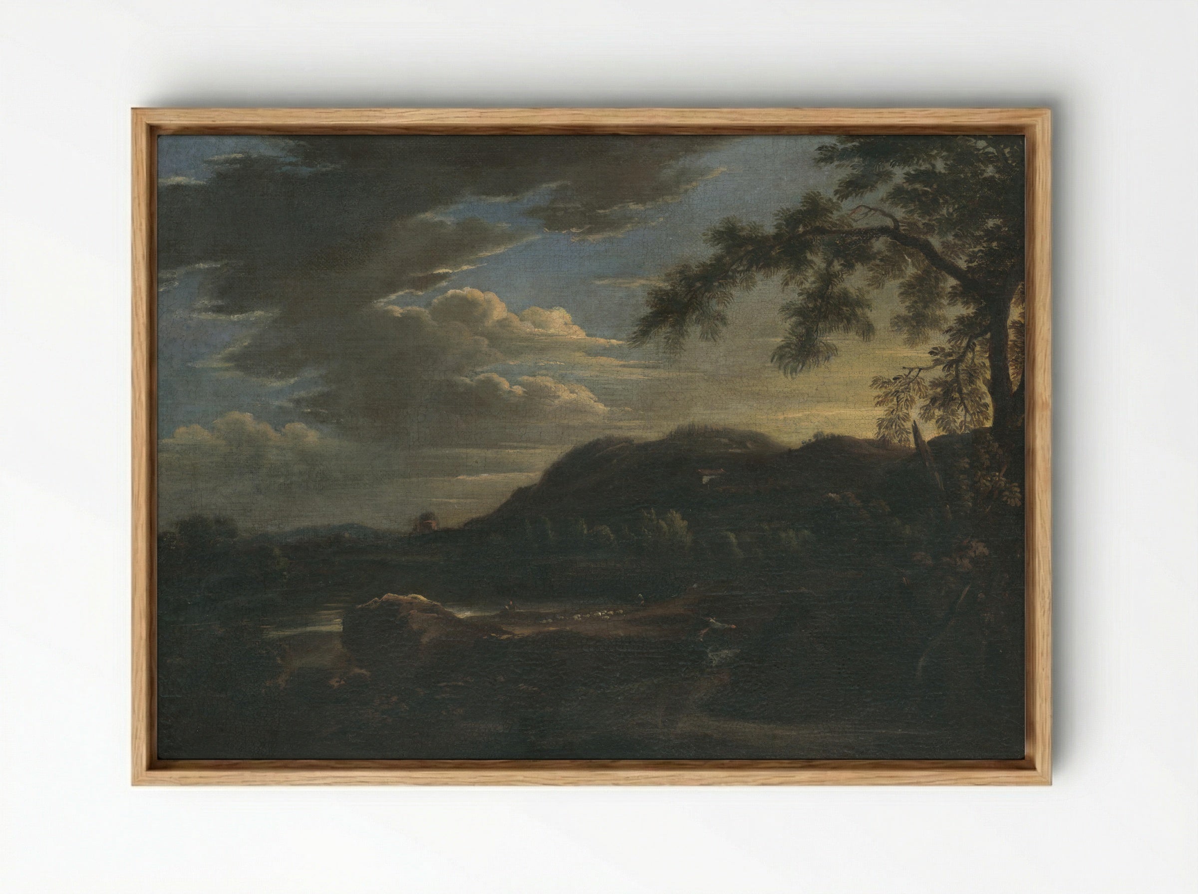 Landscape with Shepherds - Claude Lorrain - Framed Canvas Wood