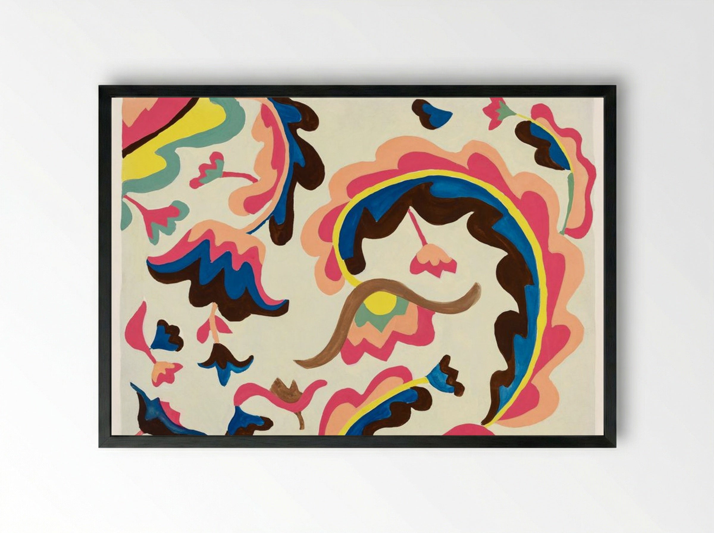 Design for Bedspread - Elizabeth 'Betty' Boyd - Framed Print Black