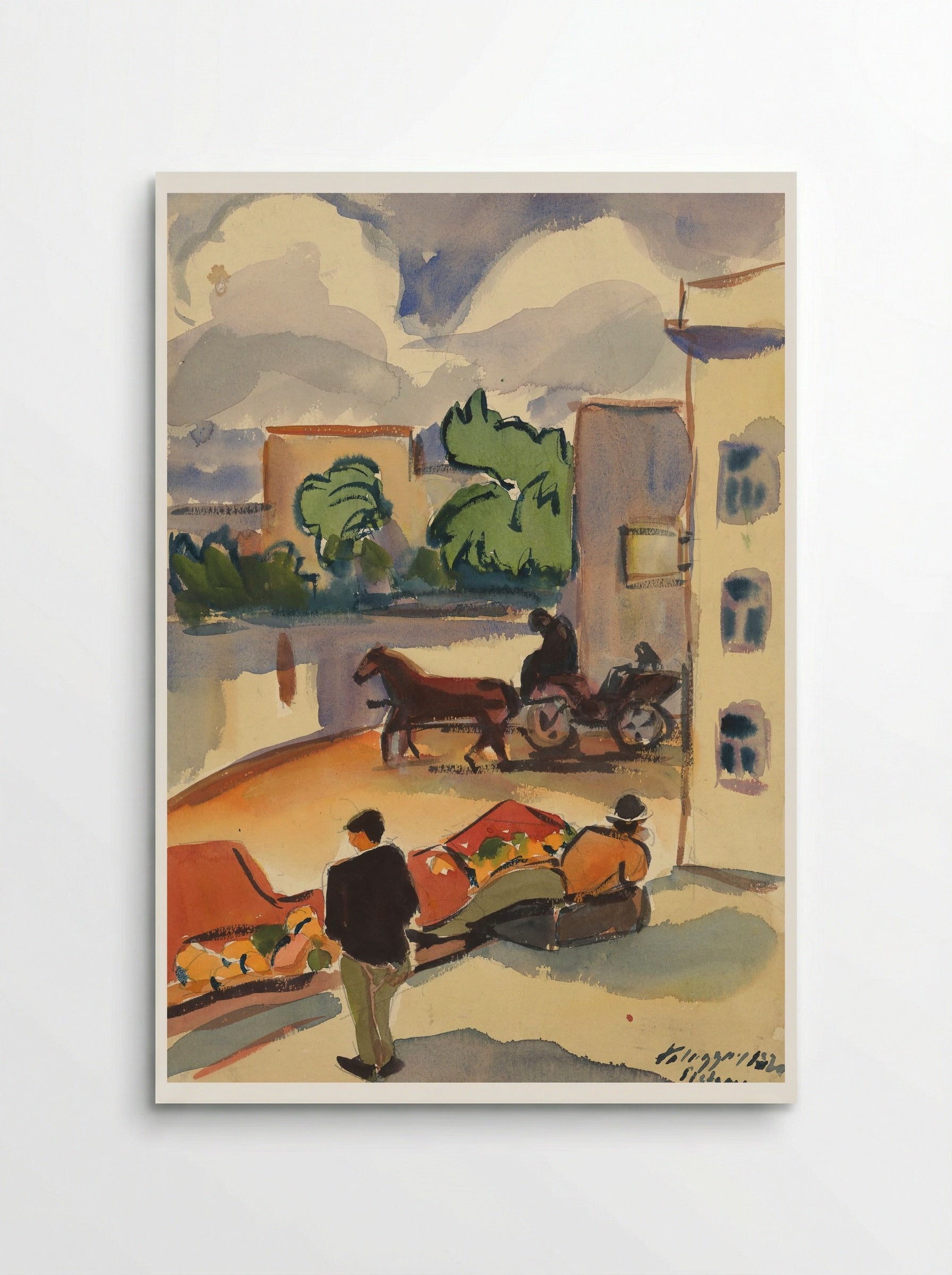 Provincial Street Scene - Zolo Palugyay - Poster