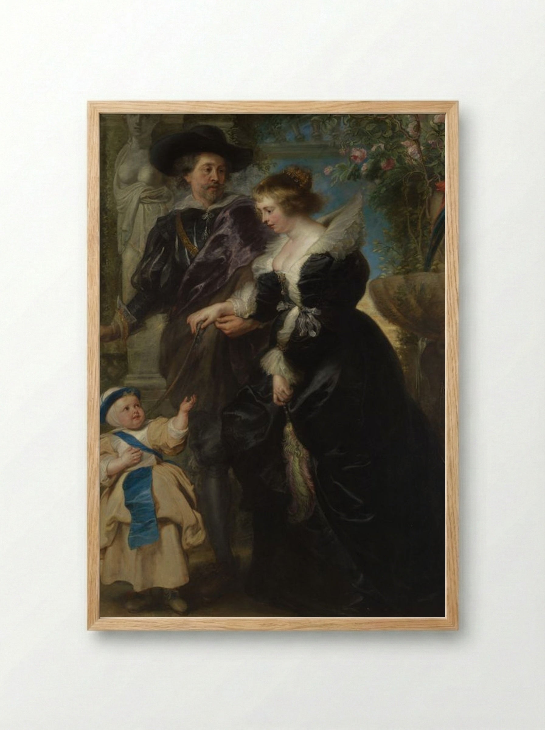 Helena Fourment and Their Son Frans - Peter Paul Rubens - Framed Print Wood