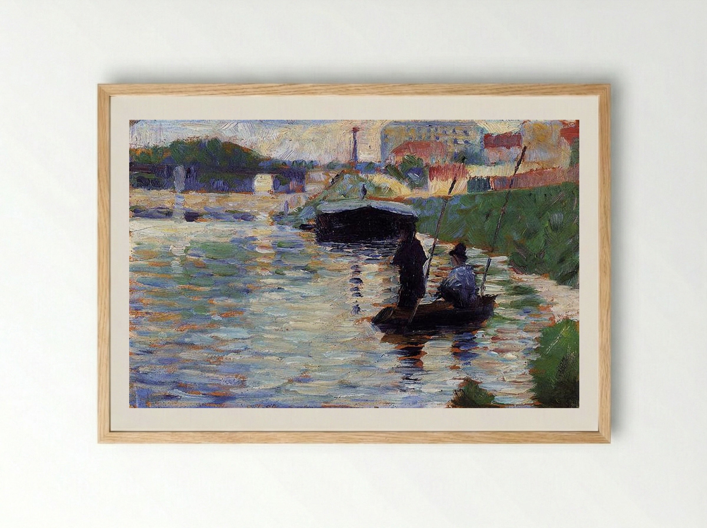 View of the Seine - Georges Seurat - Framed Print Wood