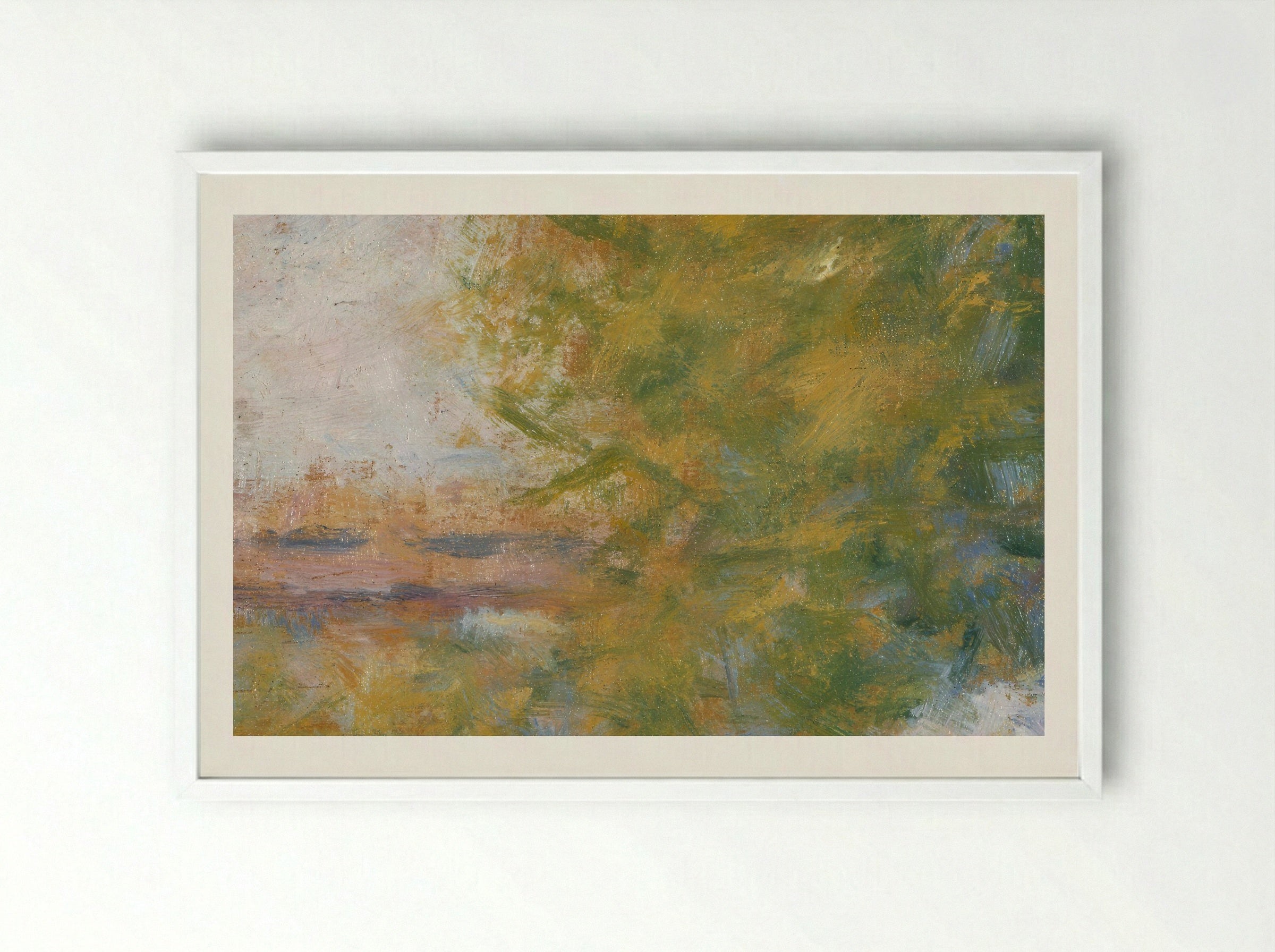 The Bridge at Bineau - Georges Seurat - Framed Print White
