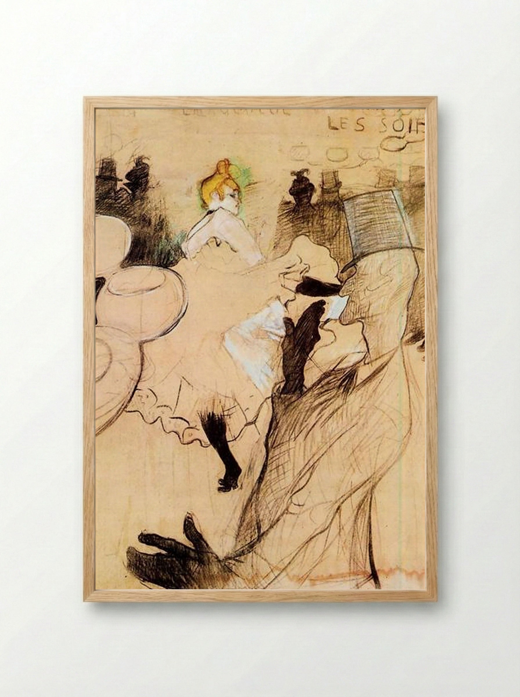 The Goulue and Valentin, The Boneless One - Henri de Toulouse-Lautrec - Framed Print Wood