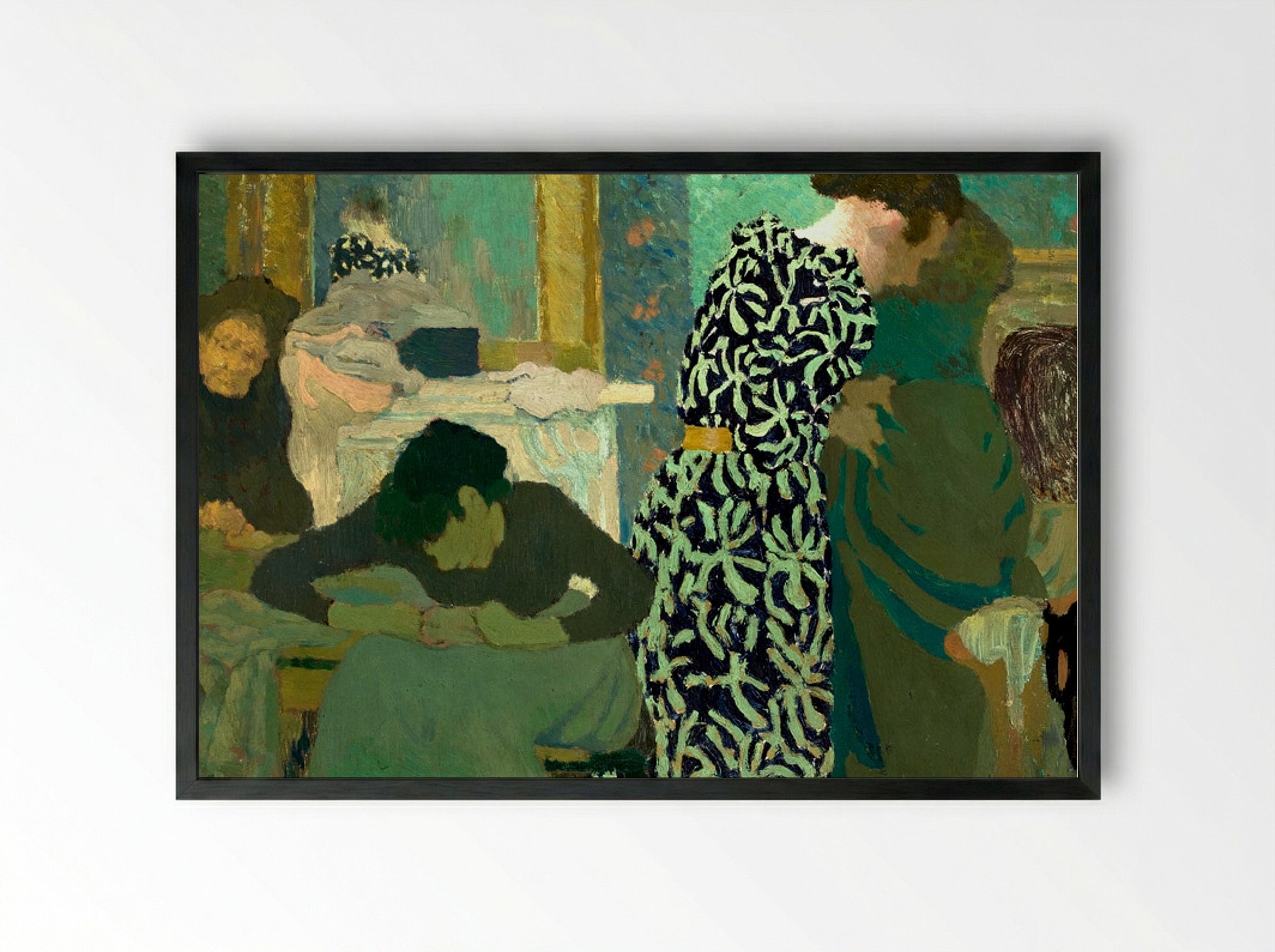 The Flowered Dress - Édouard Vuillard - Framed Print Black