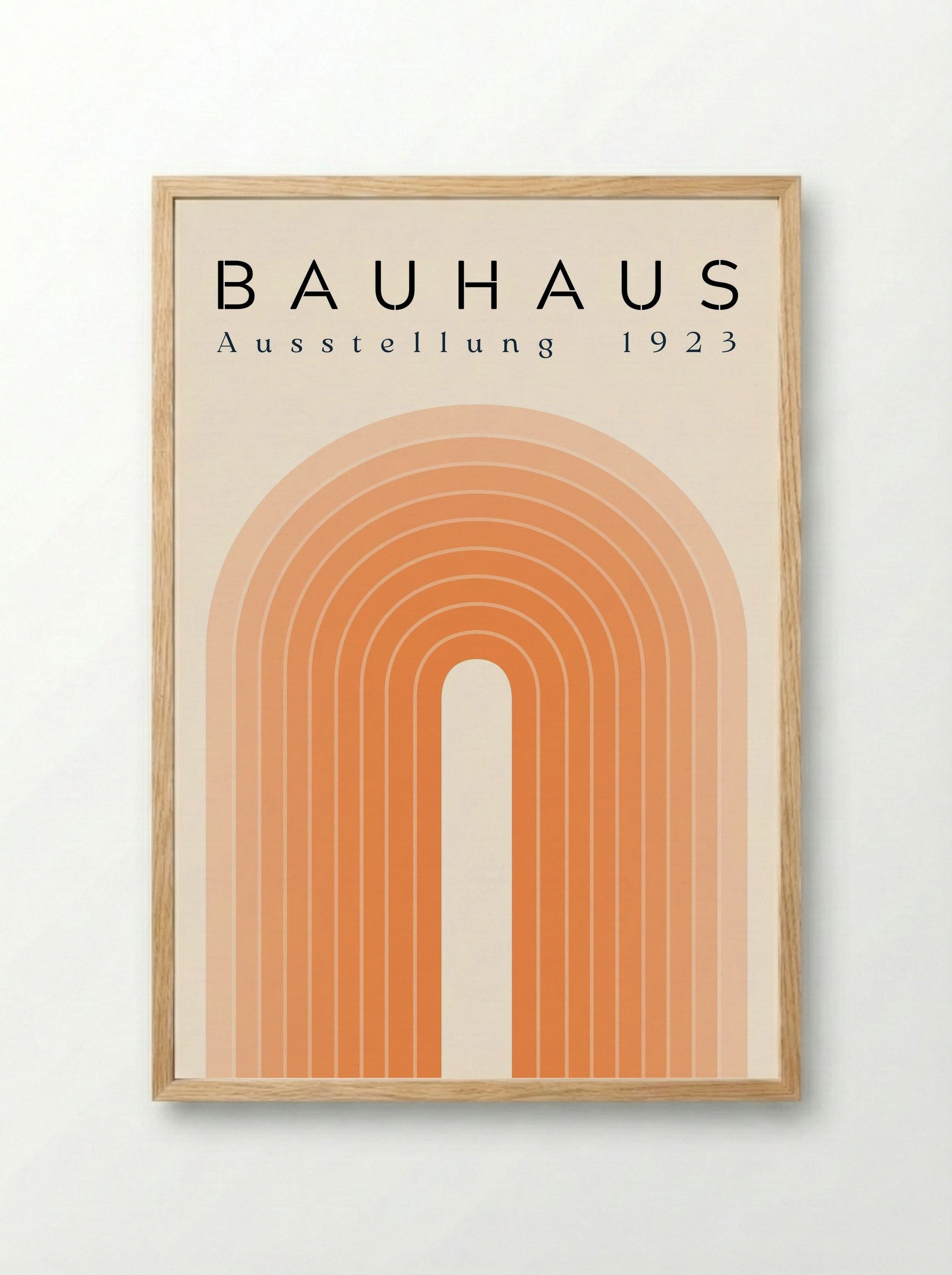 Bauhaus Sunset Arch – 1923 Exhibition Poster - Framed Print Wood