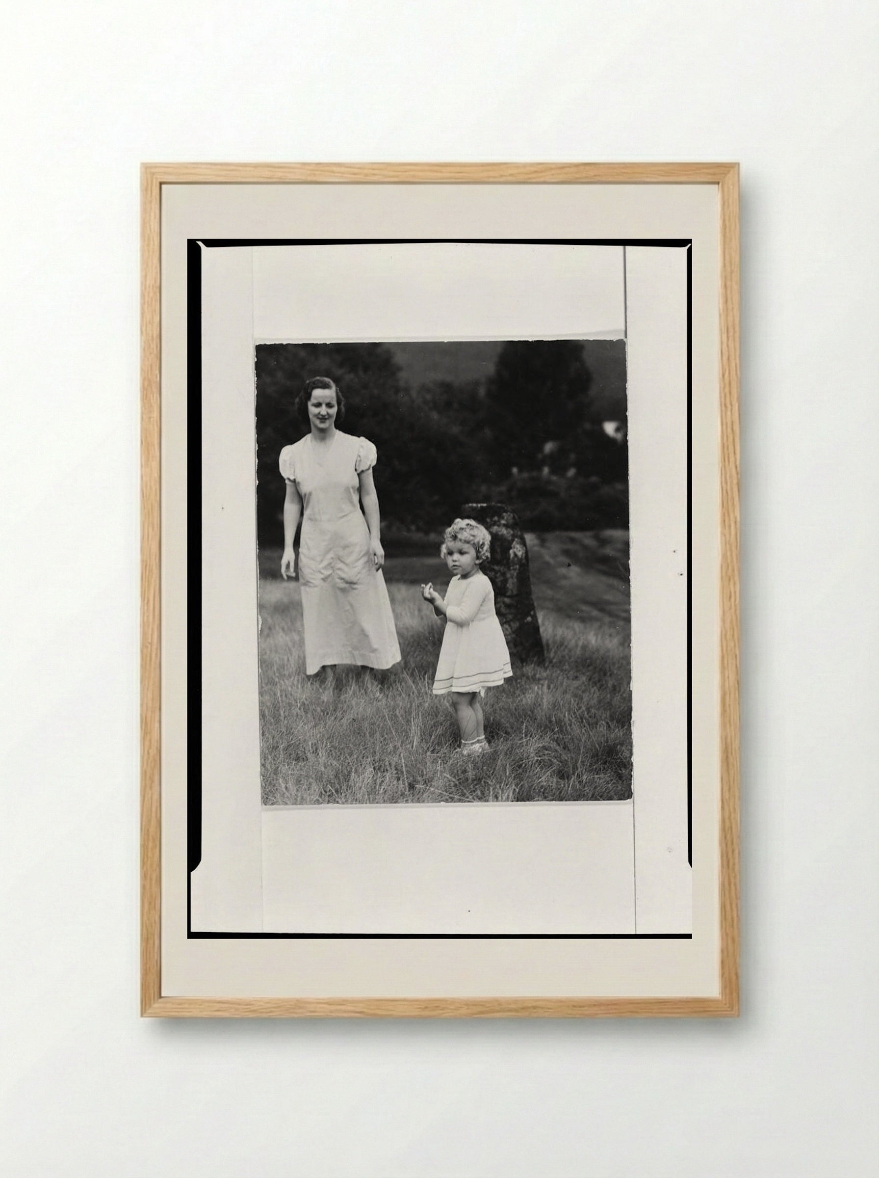Untitled (Daughter of Rhoda Hoff de Terra and Nurse, Lake George, New York) - Alfred Stieglitz - Framed Print Wood