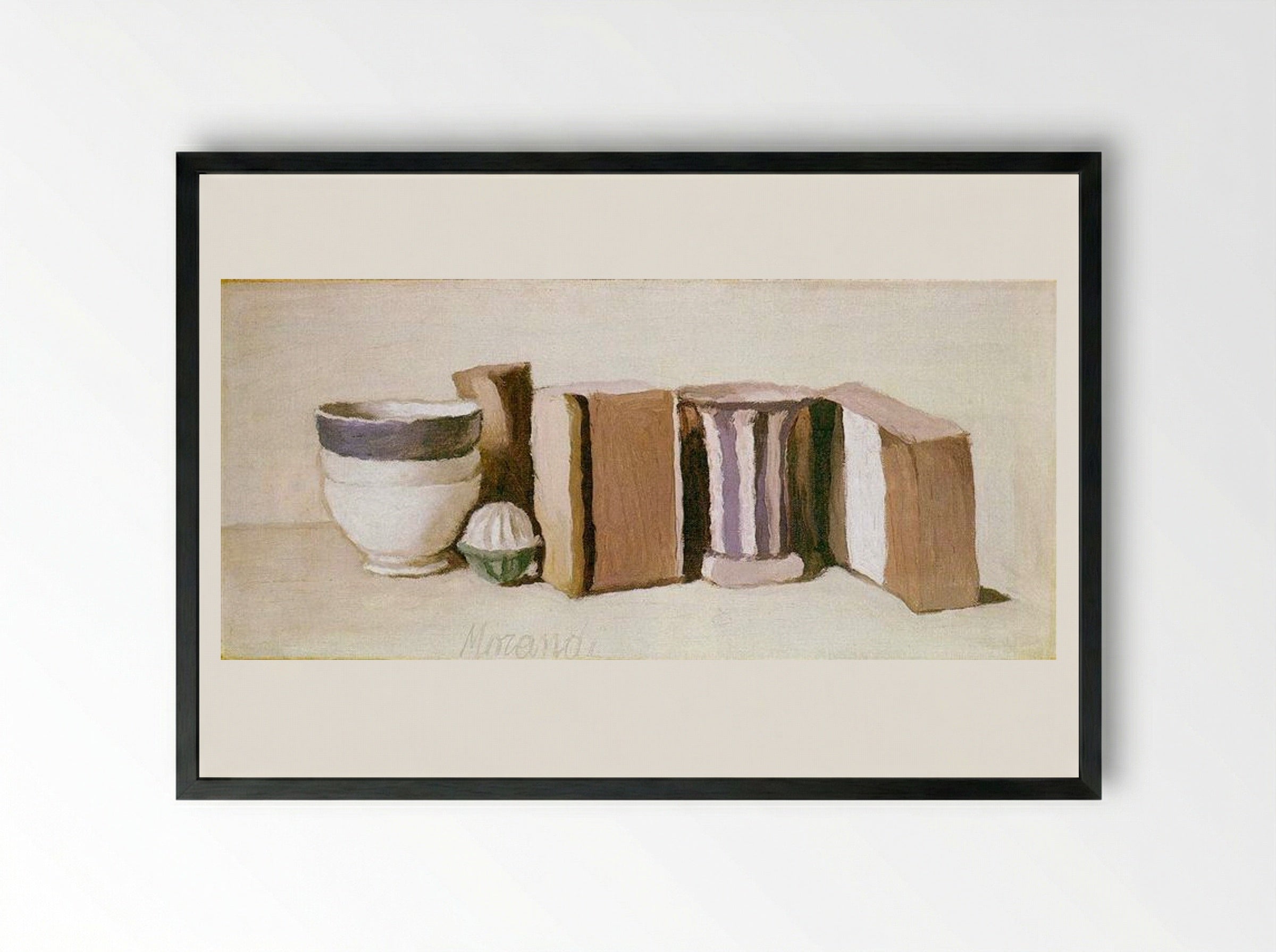 Still Life (Cups and Boxes) - Giorgio Morandi - Framed Print Black