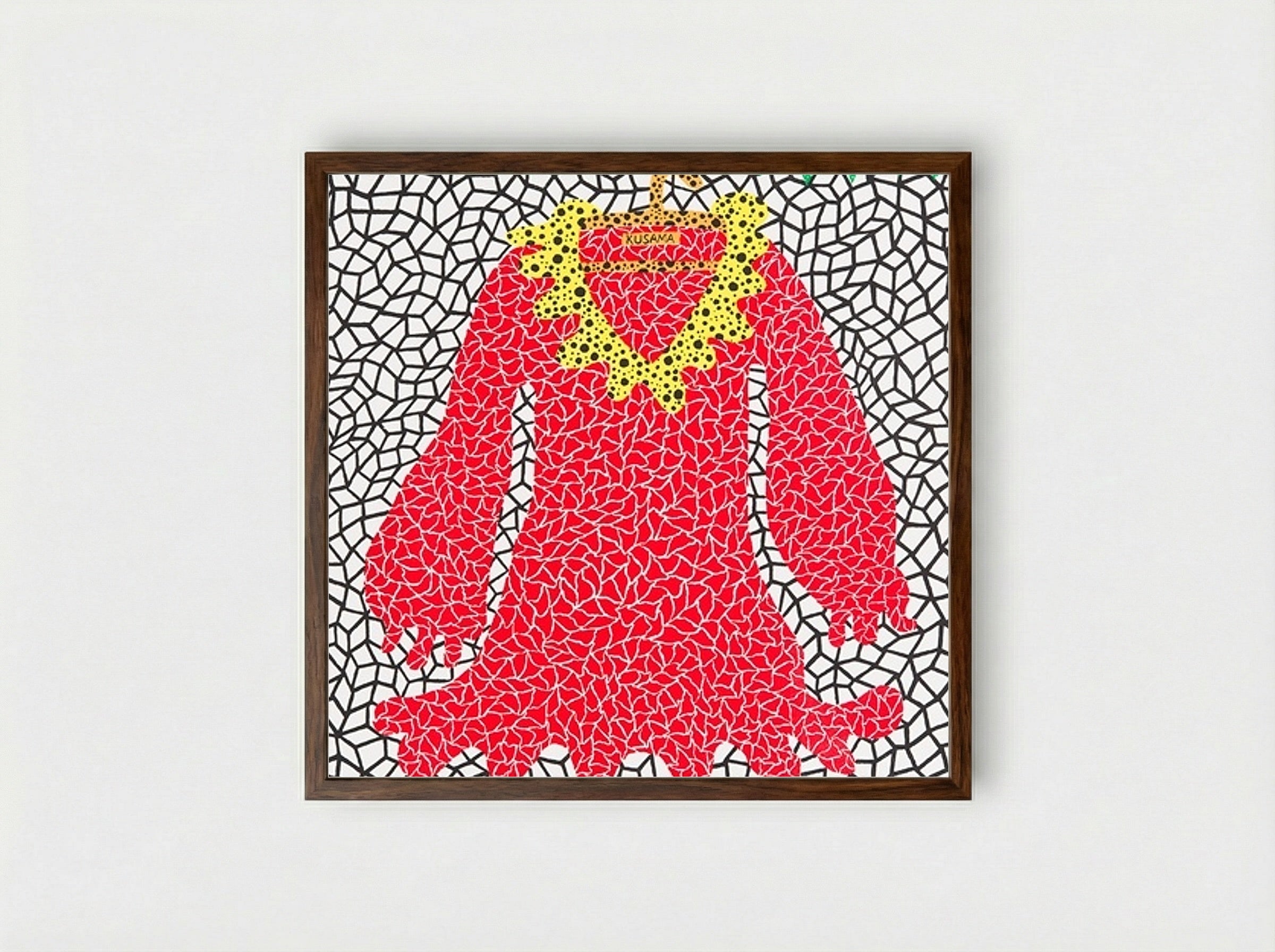 Dress - Yayoi Kusama - Framed Print Dark Wood