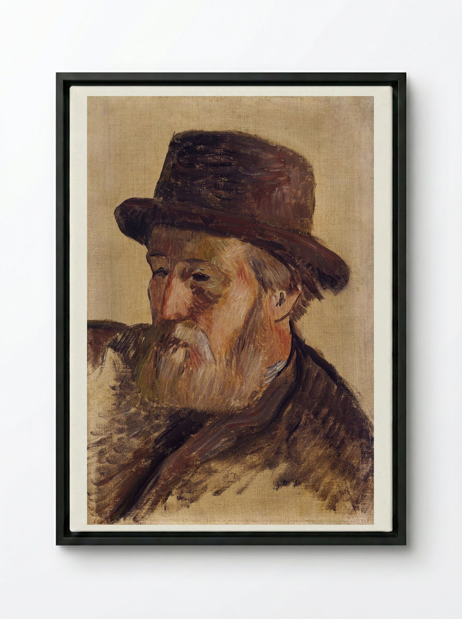 Portrait of a Man - Paul Gauguin - Framed Canvas Black