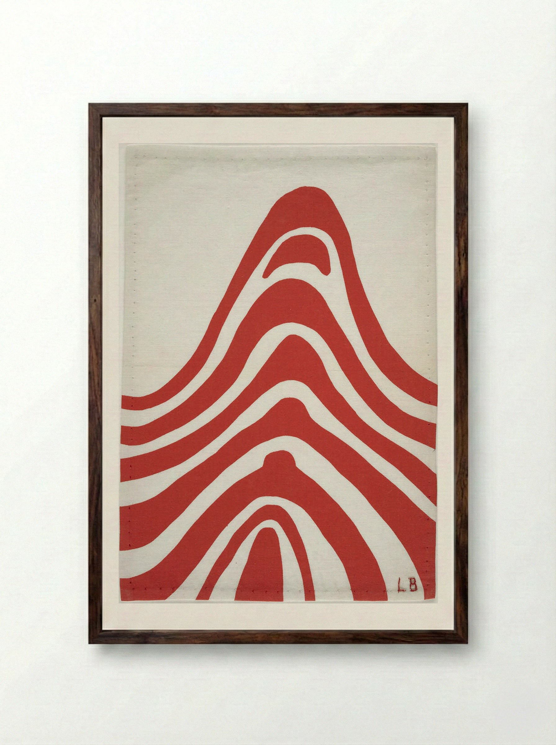 Untitled (Red Arcs on White) - Louise Bourgeois - Framed Print Dark Wood