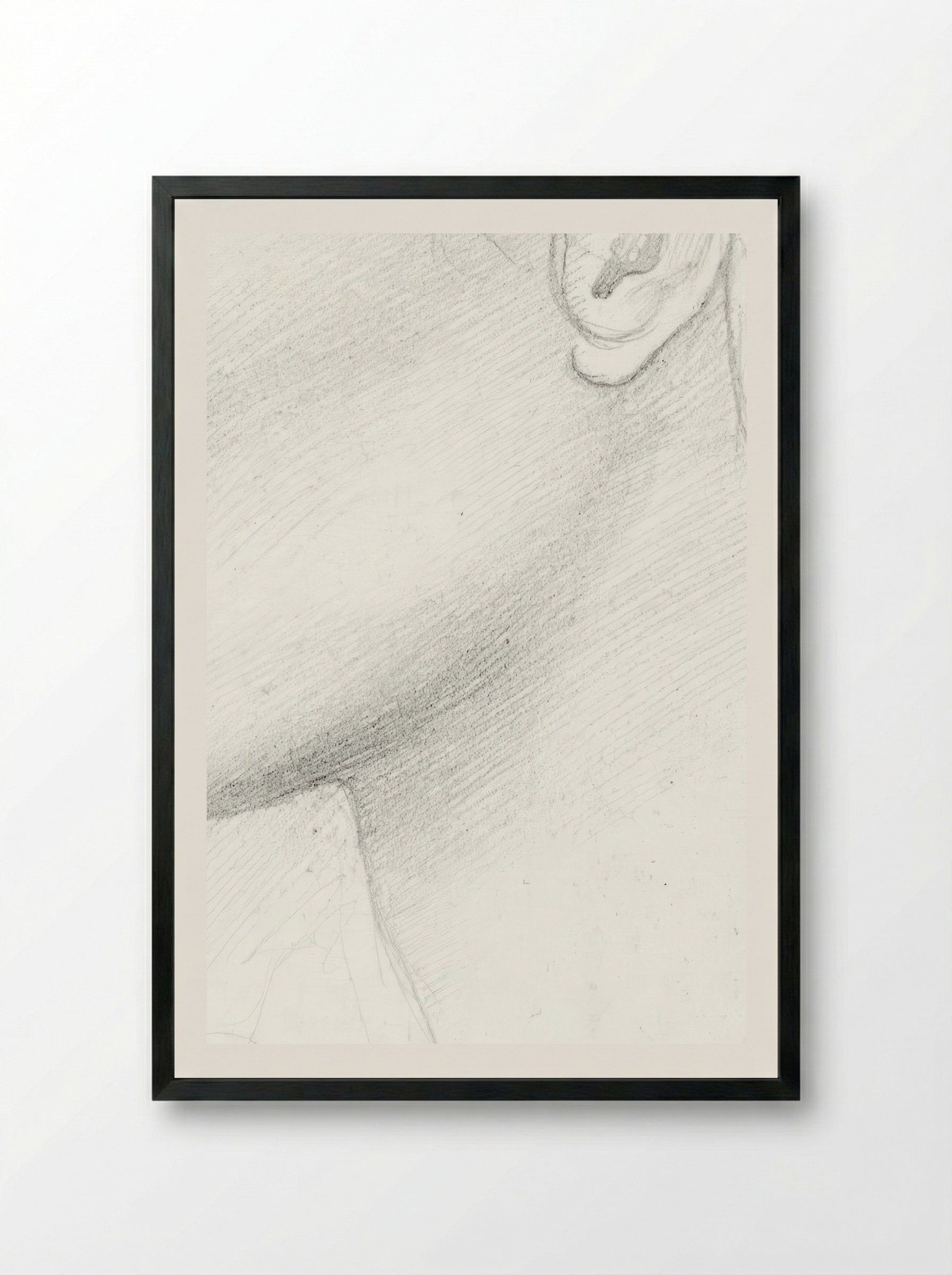 Head of Girl Facing Left - Edward Burne-Jones - Framed Print Black