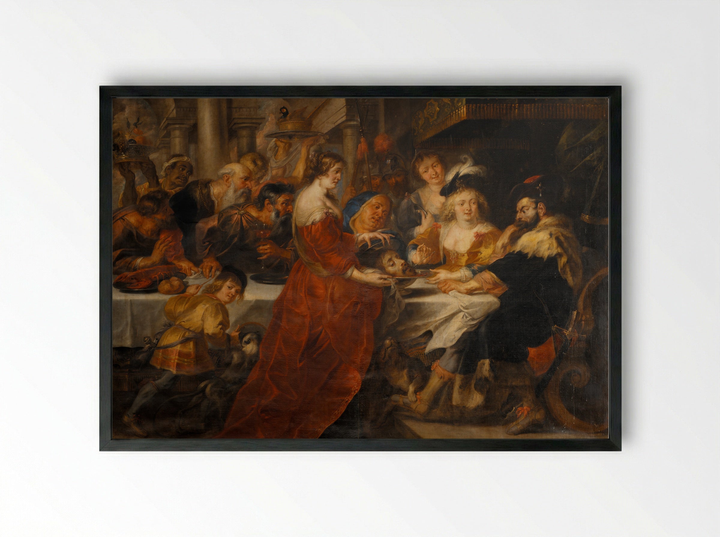 The Feast of Herod - Peter Paul Rubens - Framed Print Black