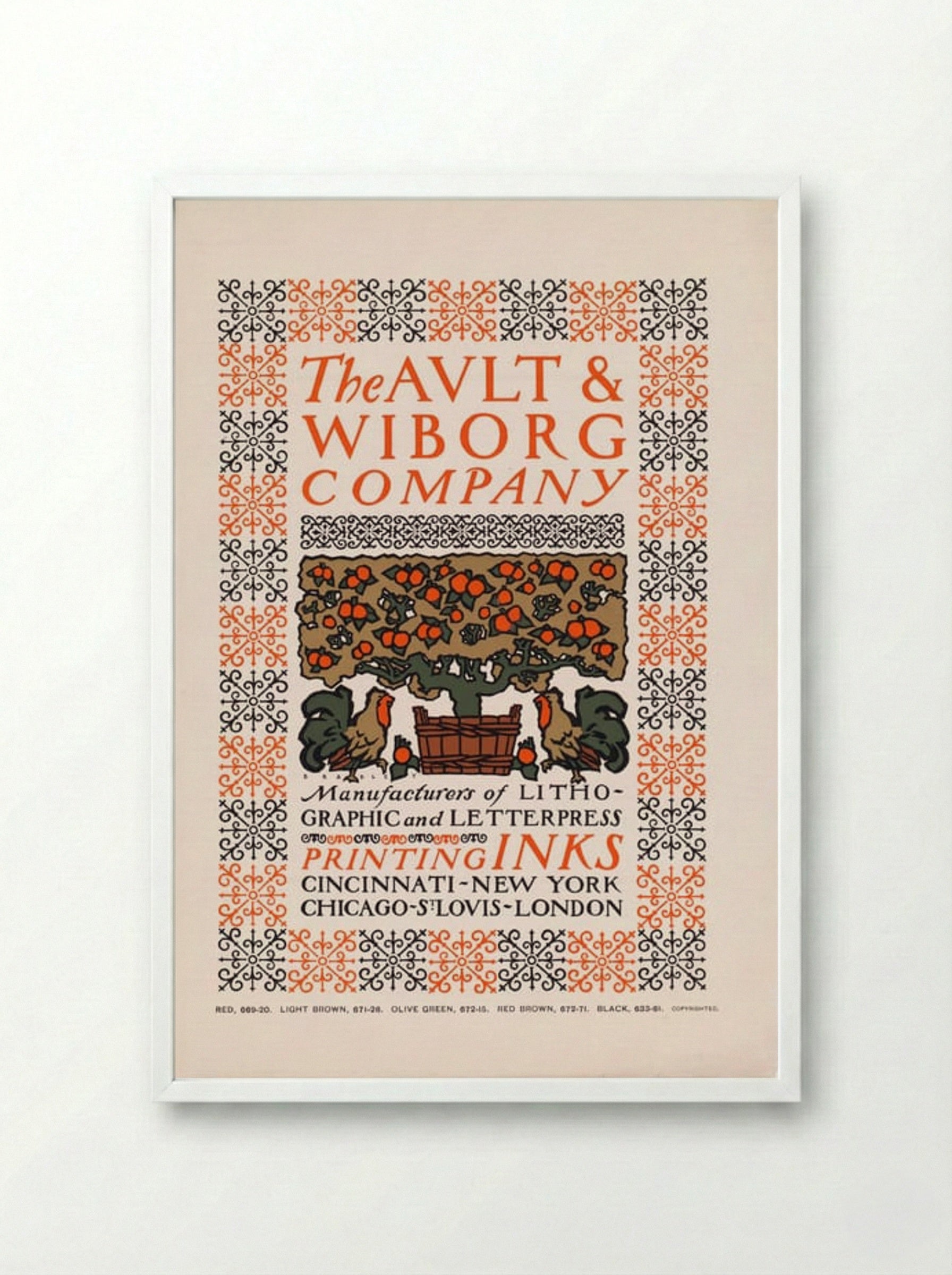 The Ault & Wiborg Company - Will H. Bradley - Framed Print White
