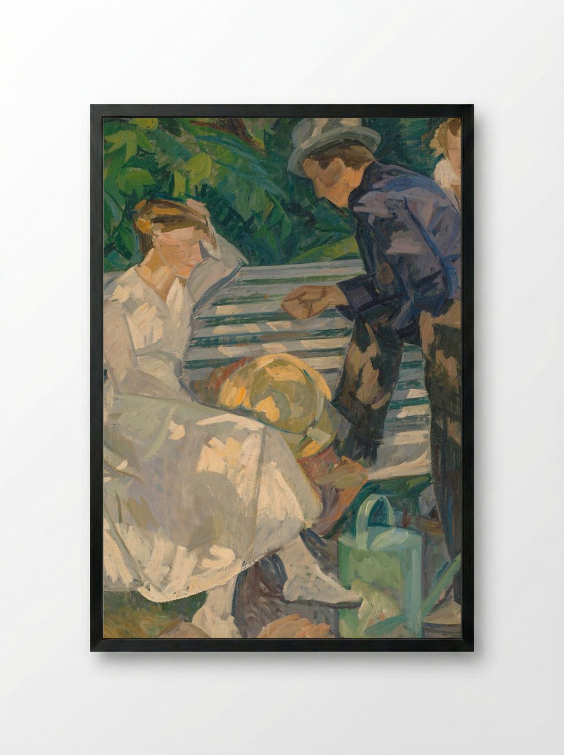 In the Priest's Garden. Christians - Edvard Weie - Framed Print Black