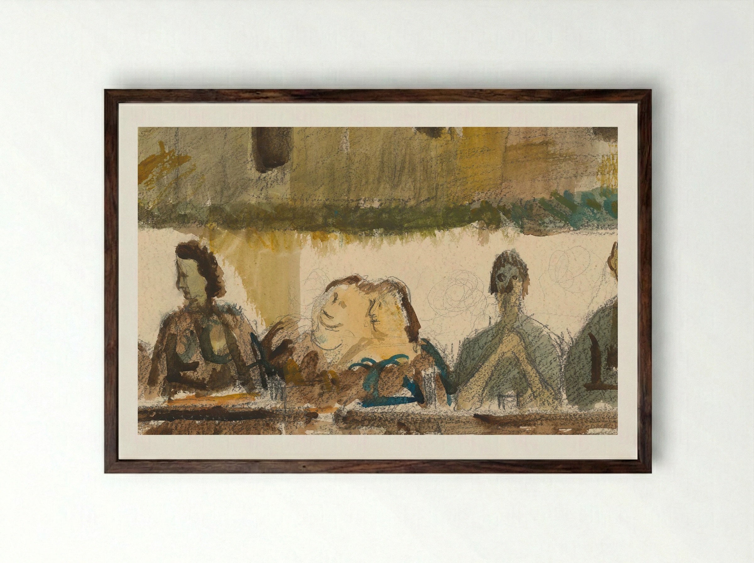 Feast in Front of the House - Cyprián Majerník - Framed Print Dark Wood