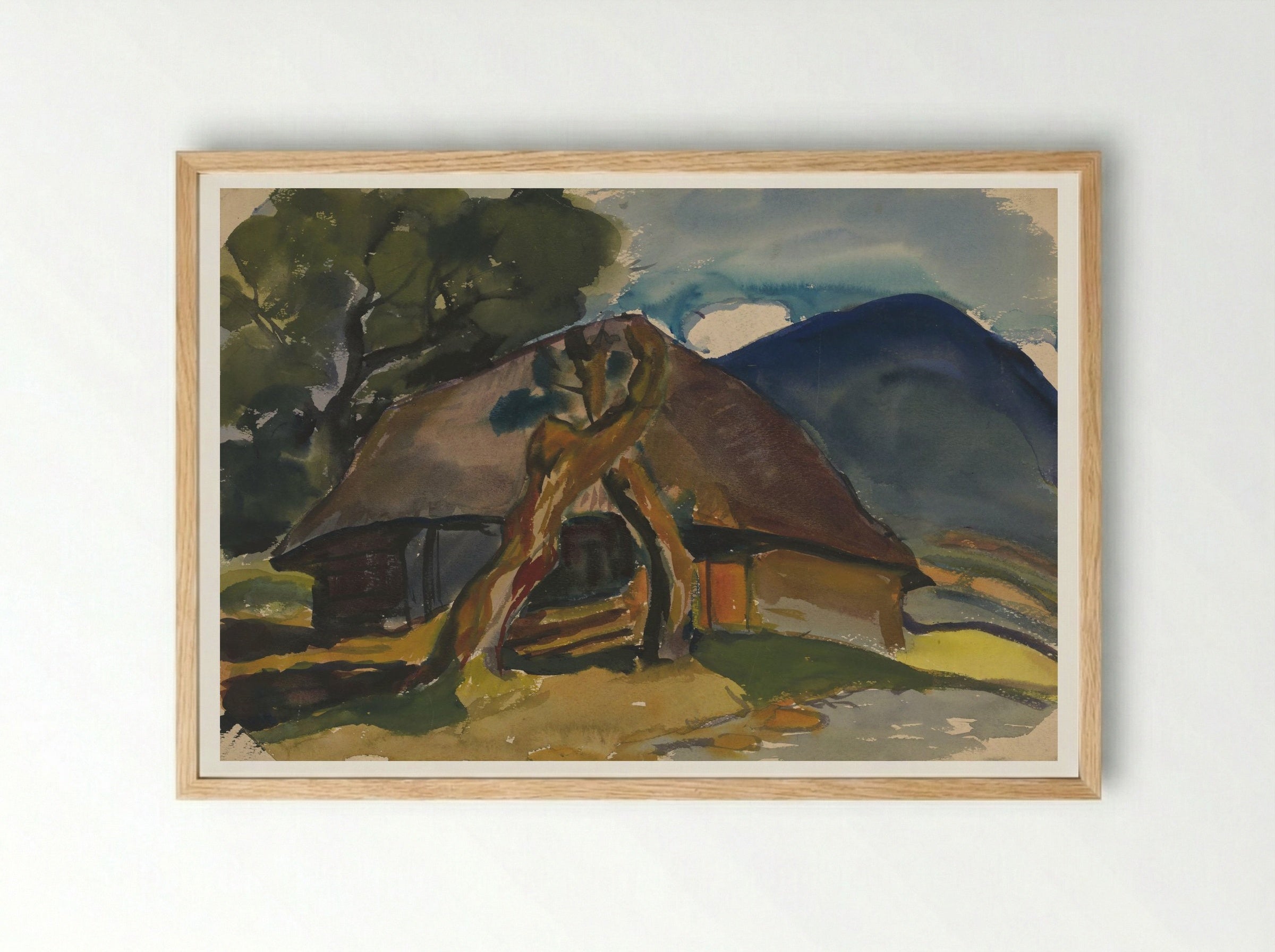 Cottage Below the Mountains - Zolo Palugyay - Framed Print Wood