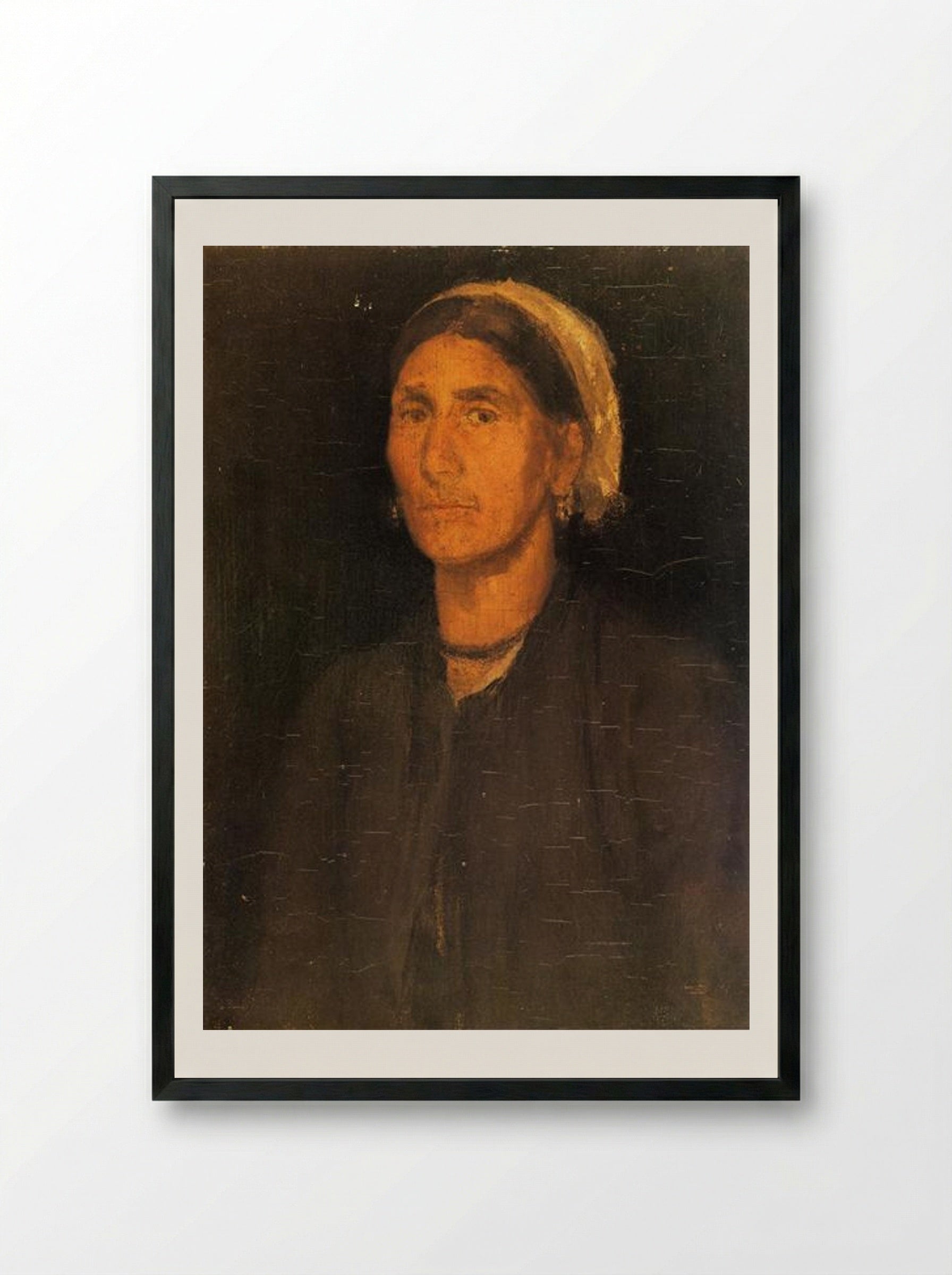 Head of a Peasant Woman - James McNeill Whistler - Framed Print Black