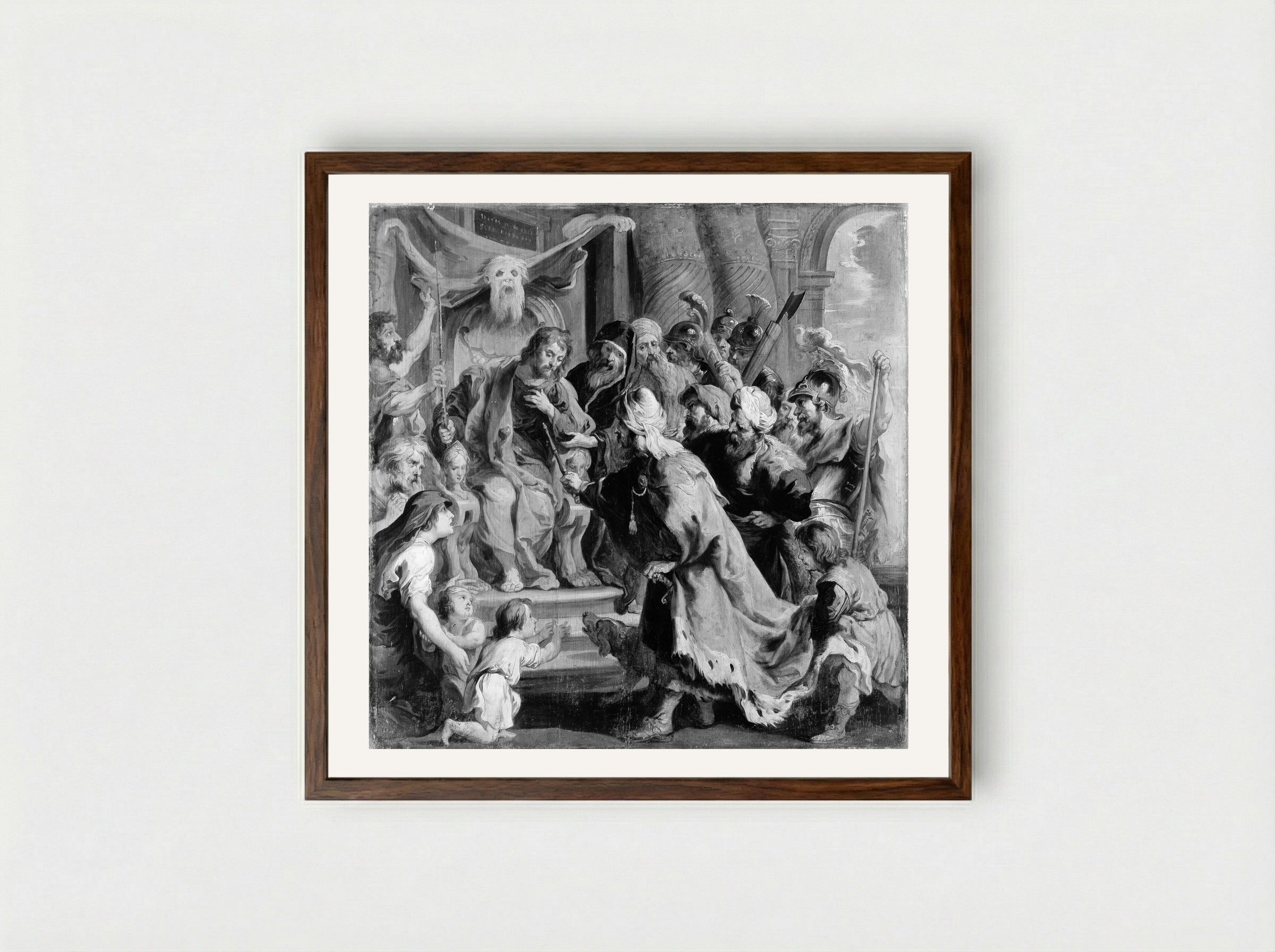 Cambyses Appointing Otanes Judge - Peter Paul Rubens - Framed Print Dark Wood