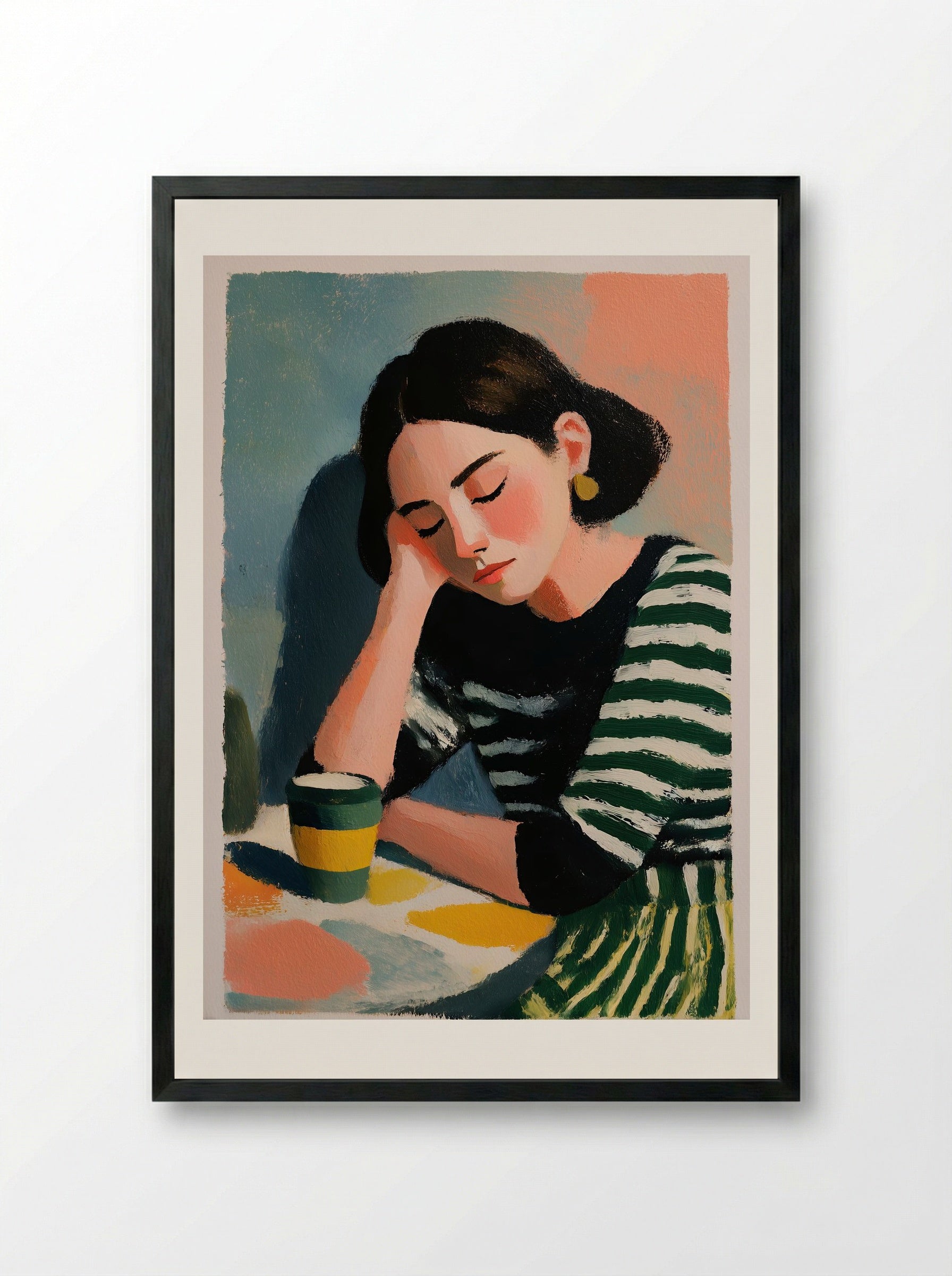 Dreamy Espresso Moment - Framed Print Black