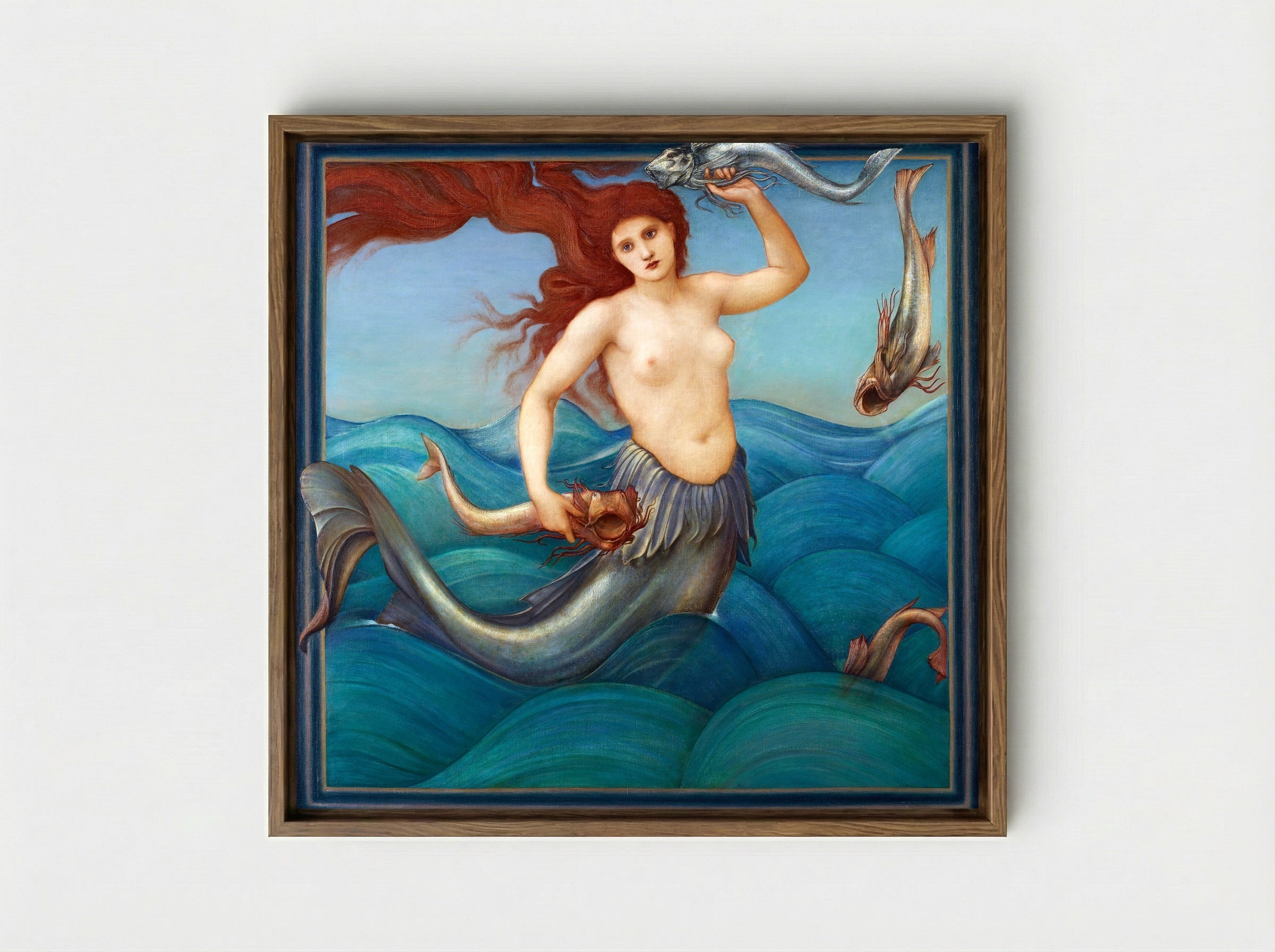 A Sea Nymph - Edward Burne-Jones - Framed Canvas Wood