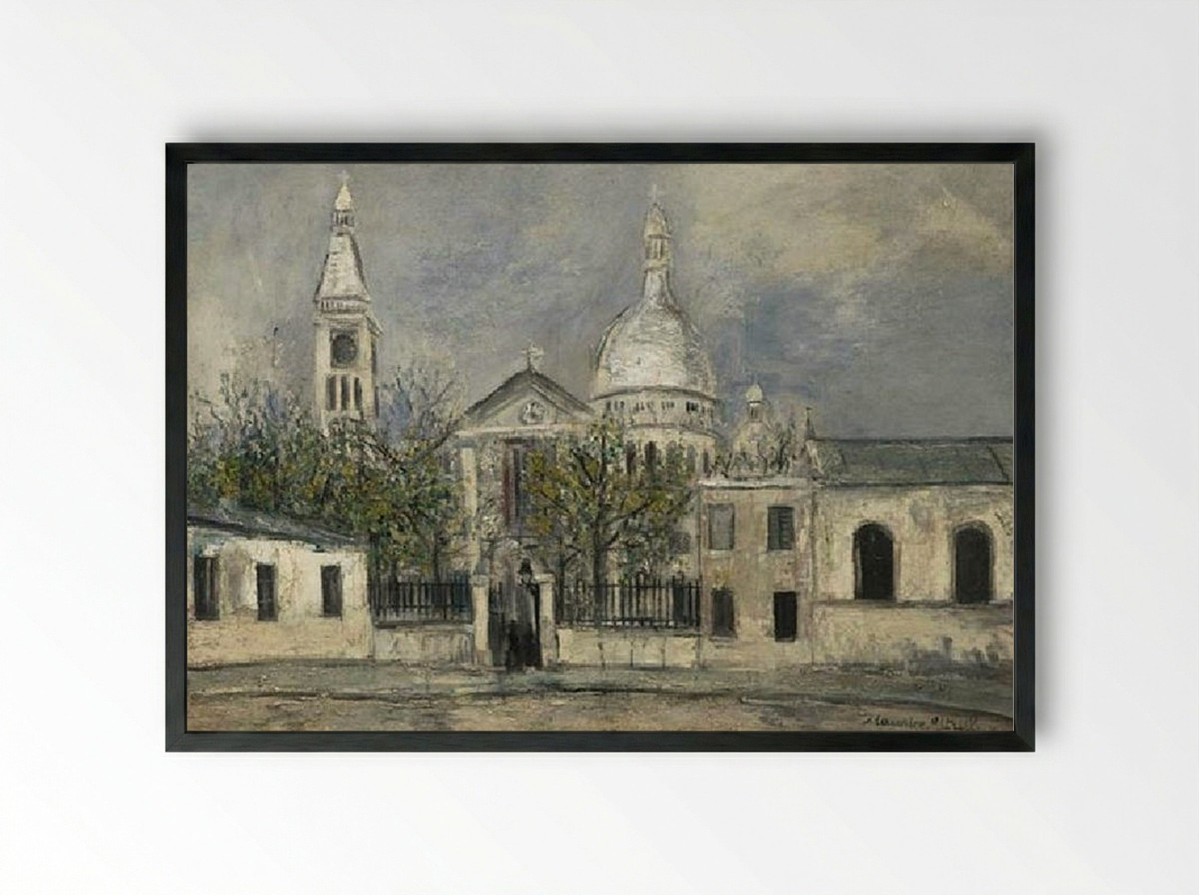St. Pierre de Montmartre - Maurice Utrillo - Framed Print Black