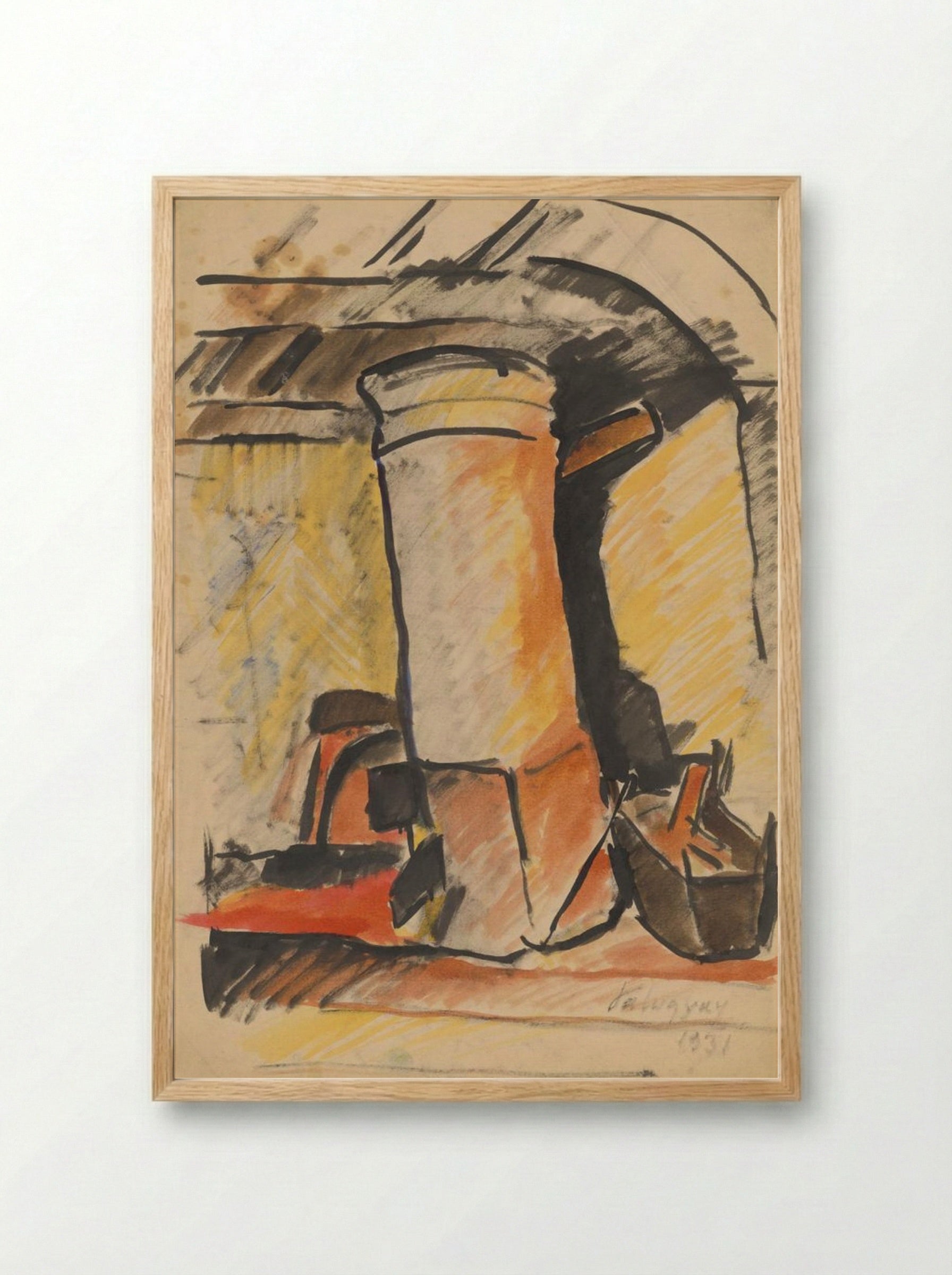 Study for a Still Life (Pitcher and Vessels) - Zolo Palugyay - Framed Print Wood