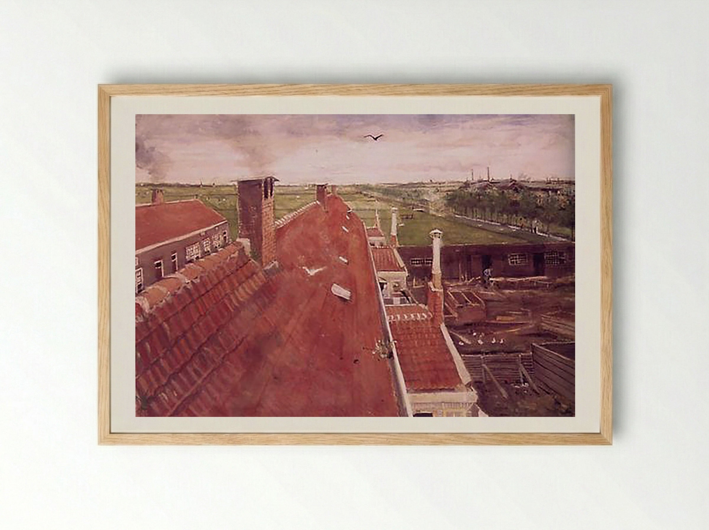 Rooftops, Seen from the Atelier at The Hague - Vincent van Gogh - Framed Print Wood