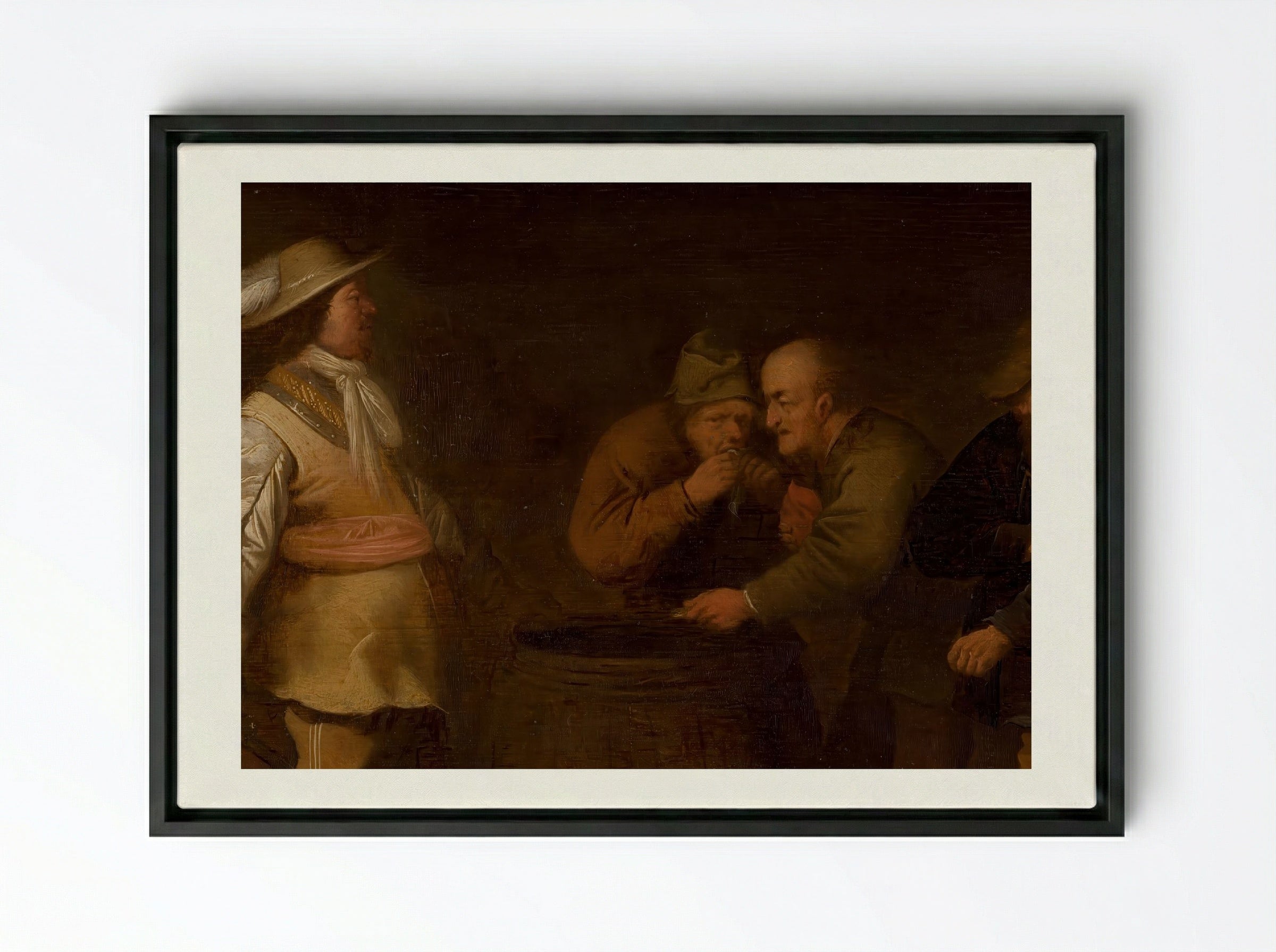The Yielding of War Booty - Esaias van de Velde - Framed Canvas Black
