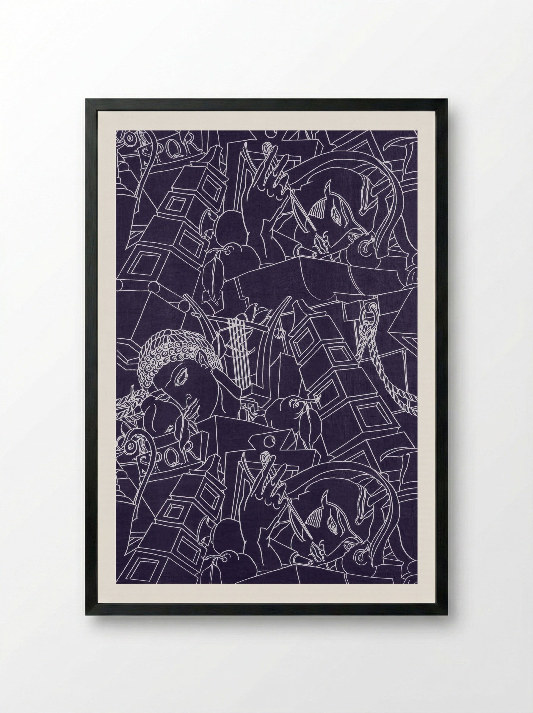SPQR (Textile Design) - Victor Proetz - Framed Print Black
