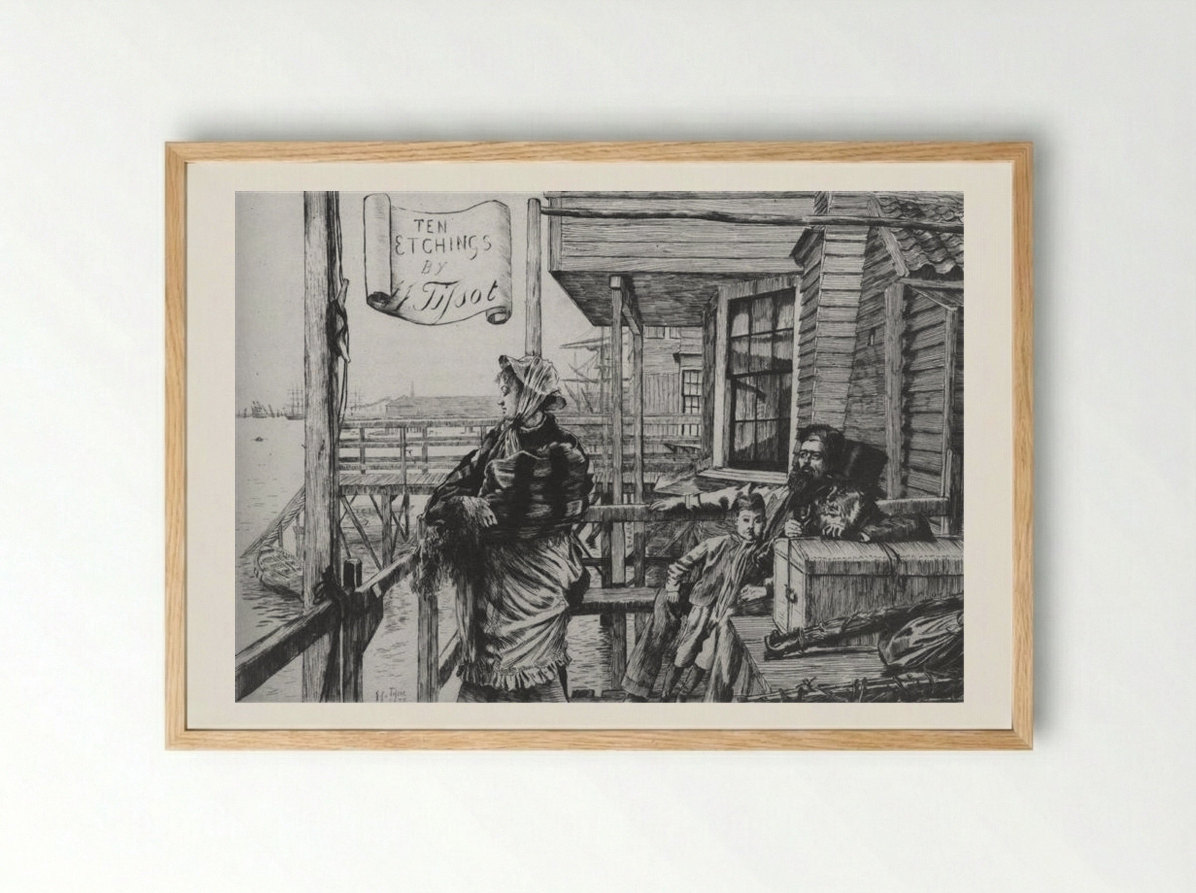 The Inn of the Three Ravens - James Tissot - Framed Print Wood