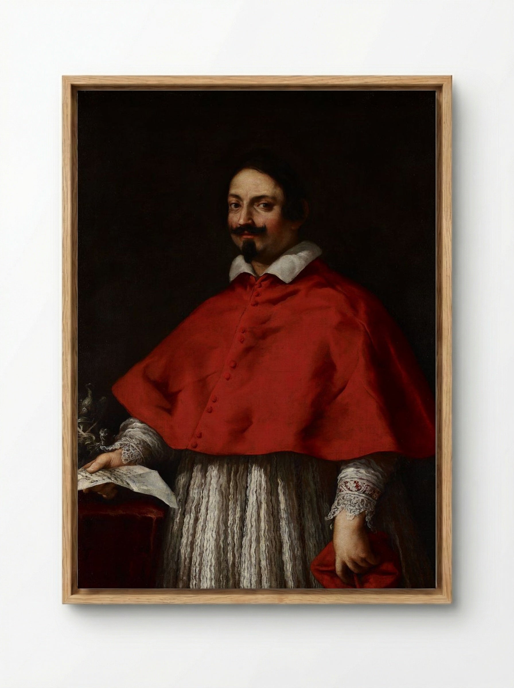 Portrait of Cardinal Pietro Maria Borghese - Giovanni Battista Gaulli - Framed Canvas Wood