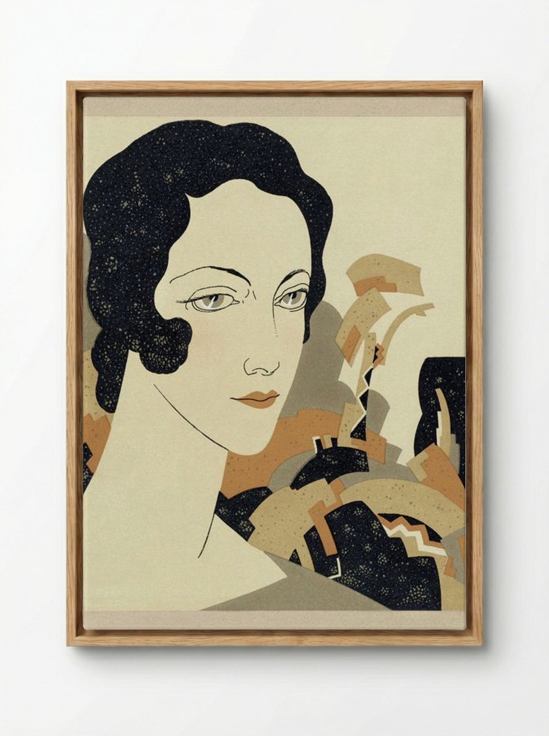 Woman's Head - Fine Art Print - Framed Canvas Wood