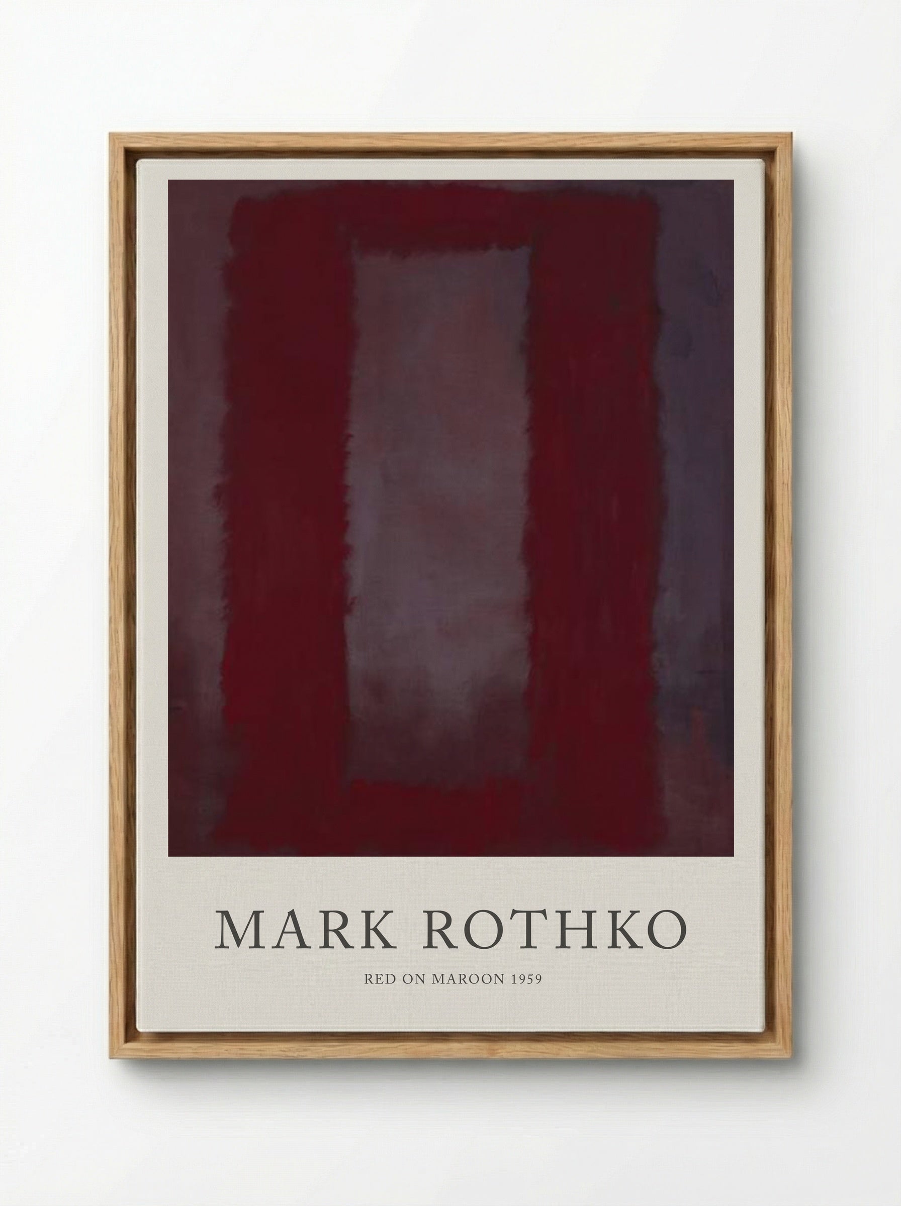 Red on Maroon - Mark Rothko - Framed Canvas Wood