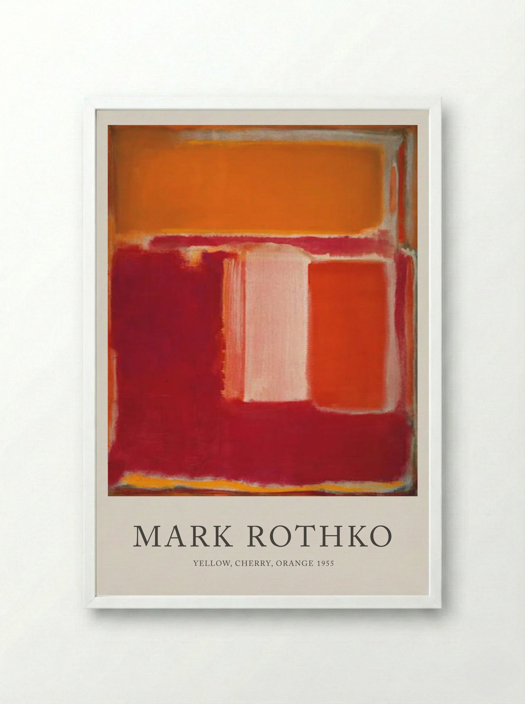 Yellow, Cherry, Orange - Mark Rothko - Framed Print White