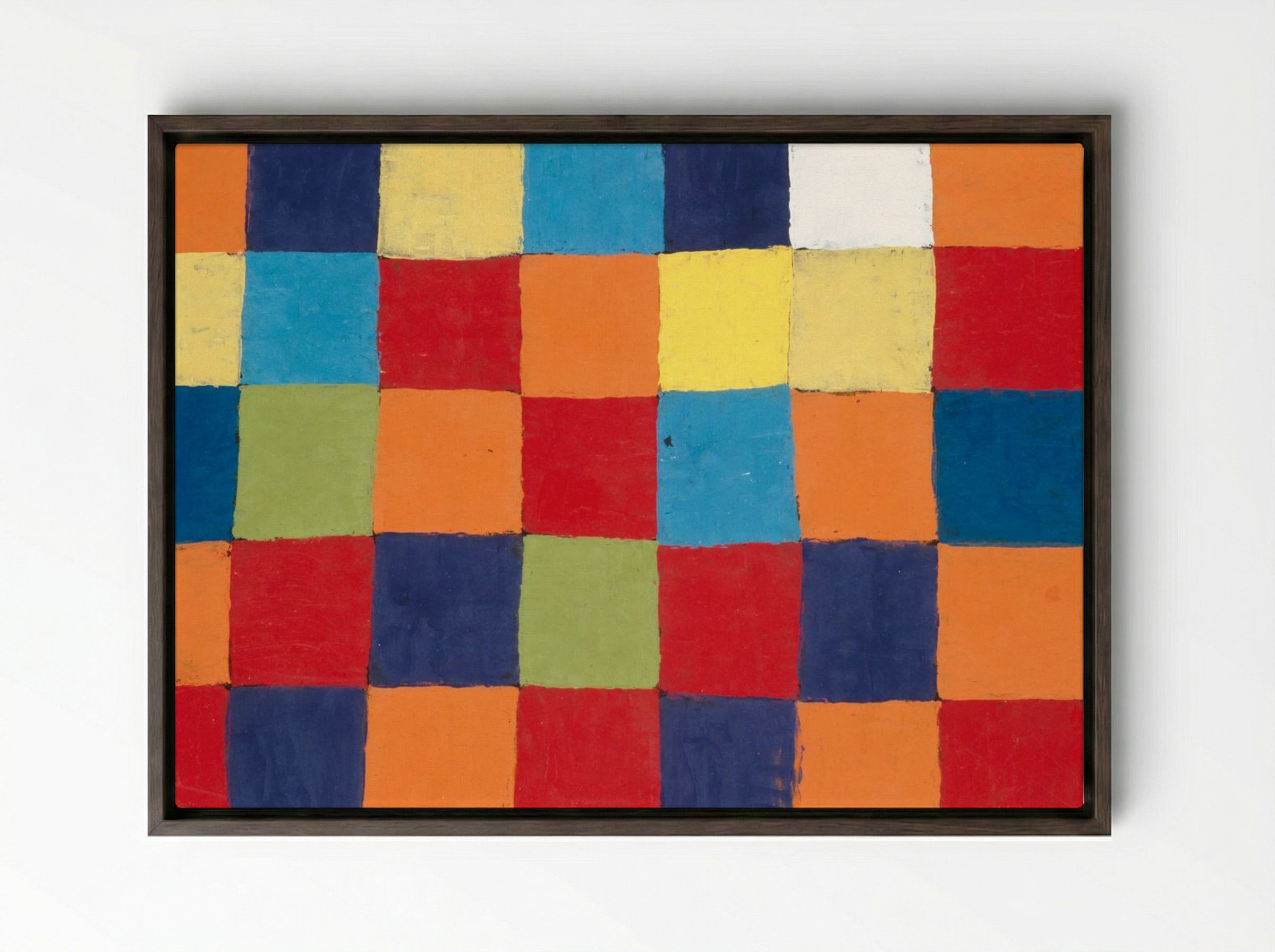 Colour Chart - Paul Klee - Framed Canvas Dark Wood