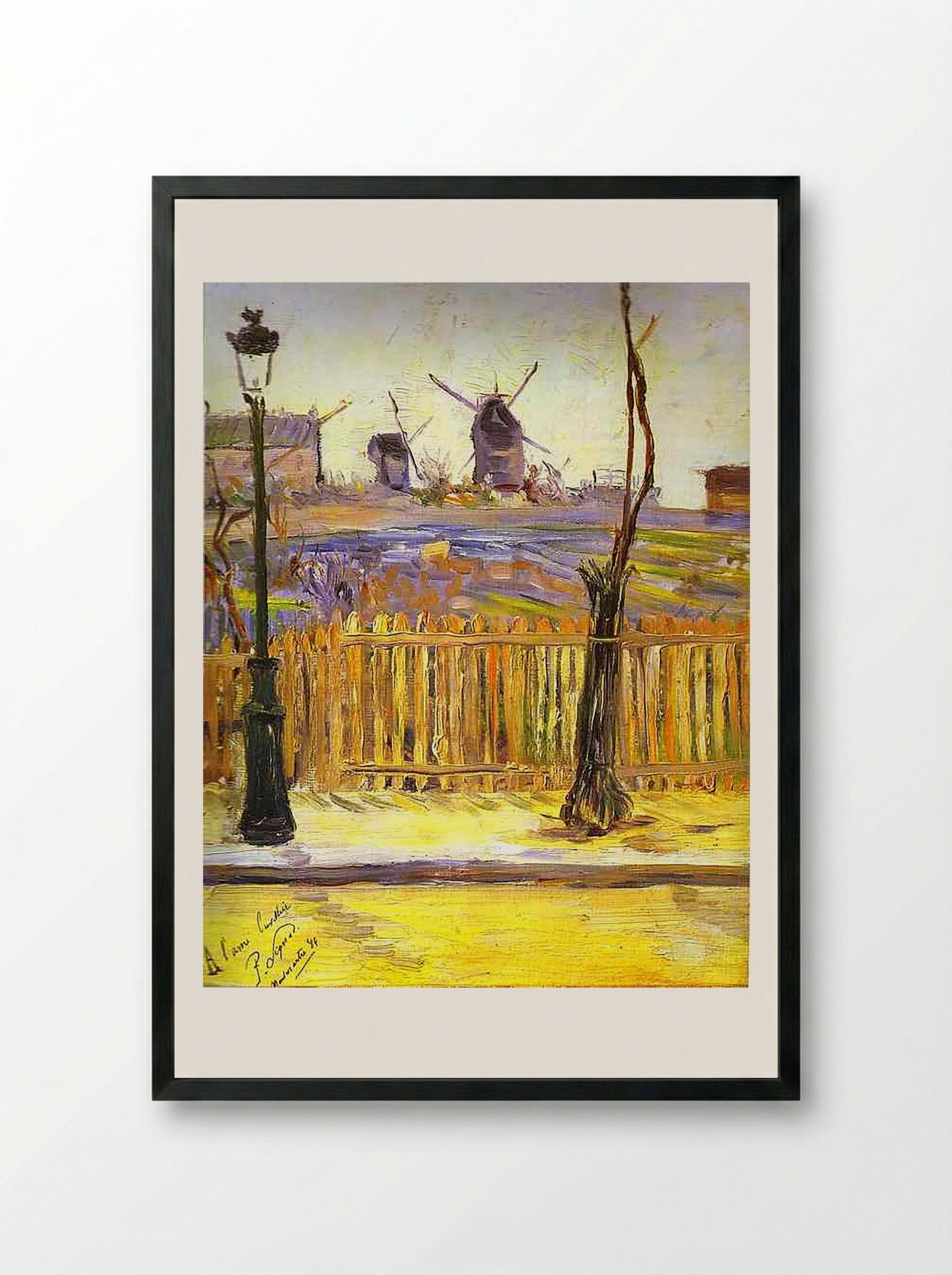 Rue Caulaincourt, Mills on Montmartre - Armand Guillaumin - Framed Print Black