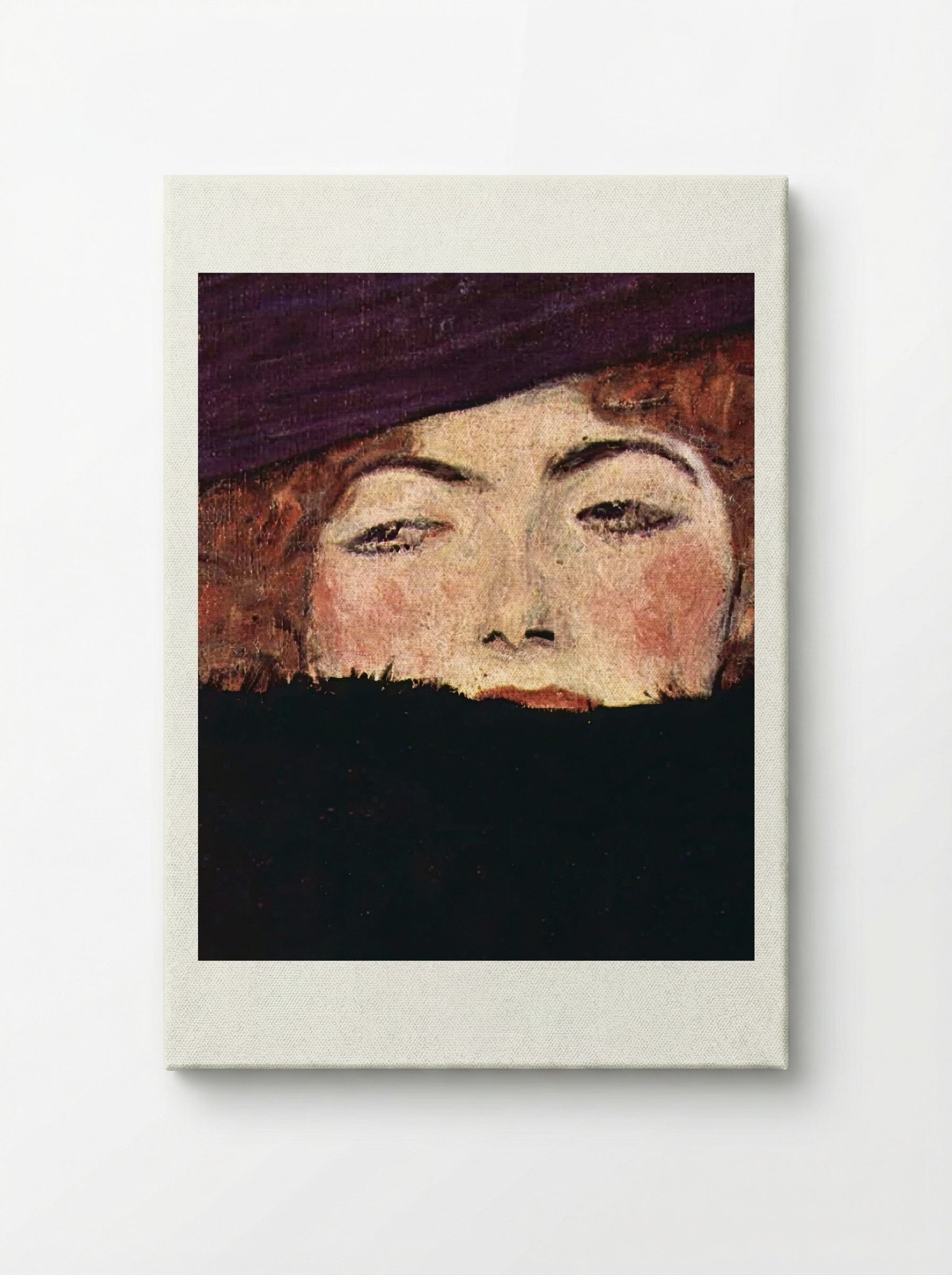 Dame mit Hut und Federboa - Gustav Klimt - Canvas